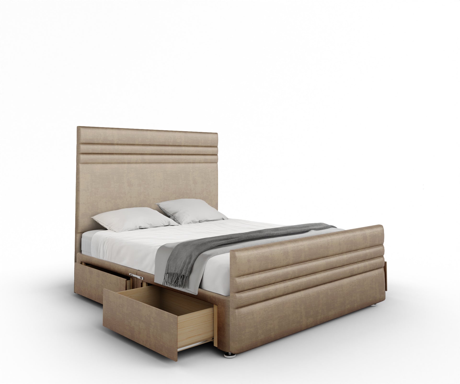 Diane Line Divan Bed Set With Footboard