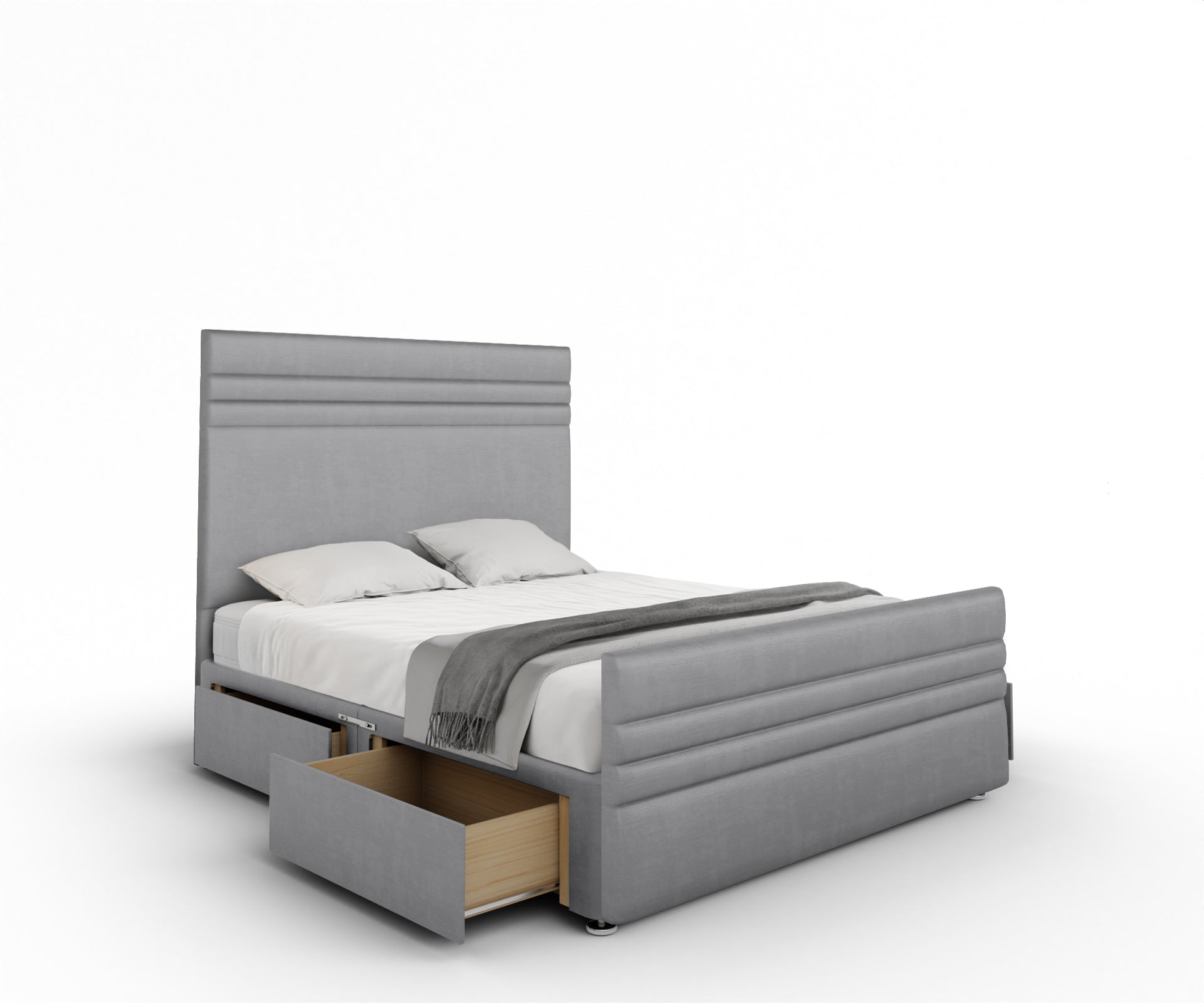 Diane Line Divan Bed Set With Footboard