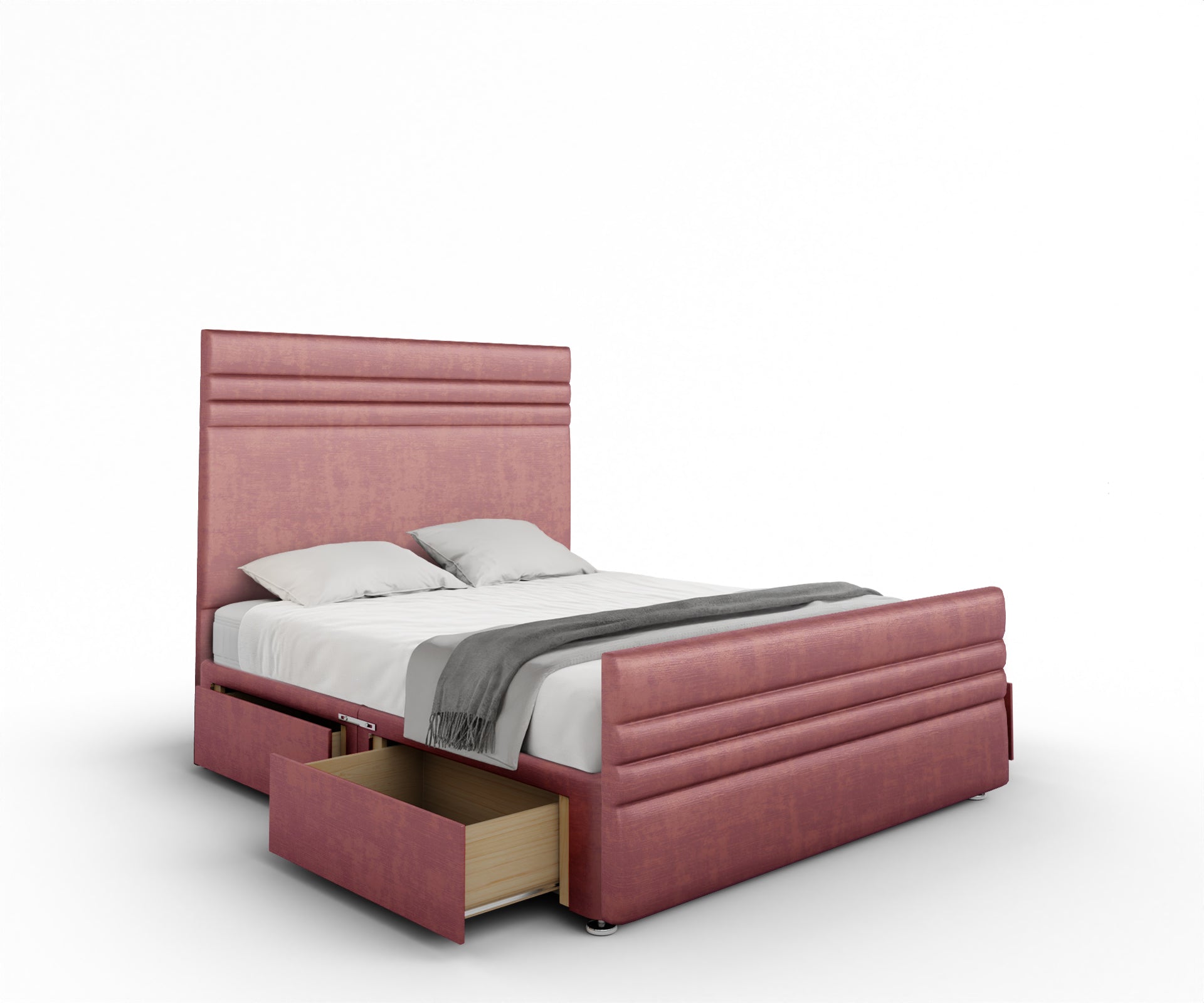 Diane Line Divan Bed Set With Footboard