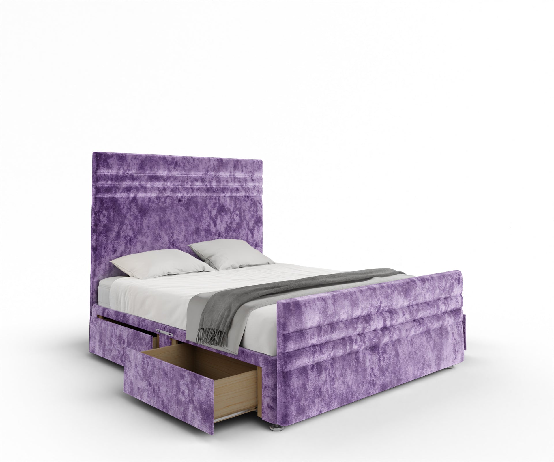 Diane Line Divan Bed Set With Footboard