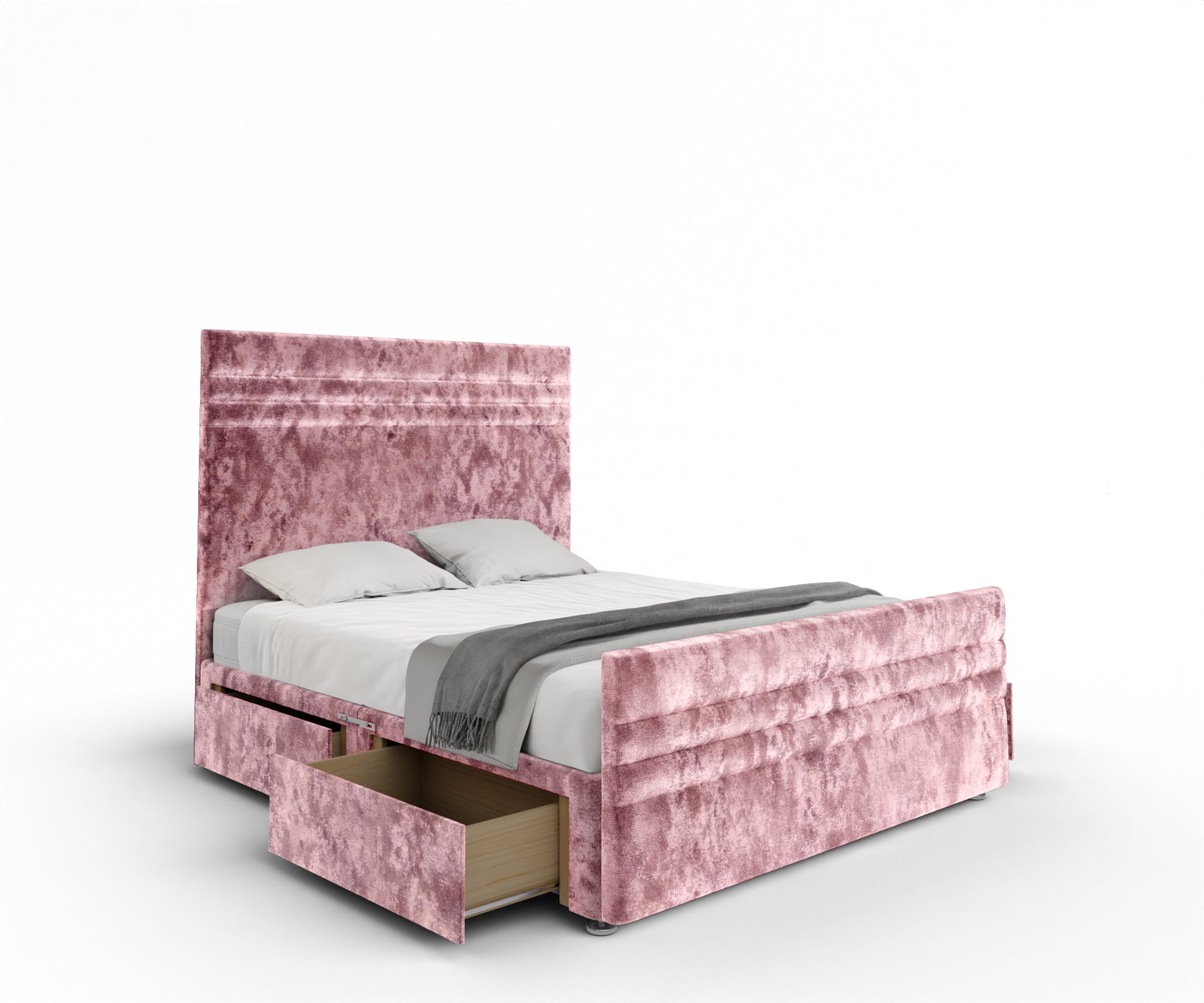 Diane Line Divan Bed Set With Footboard