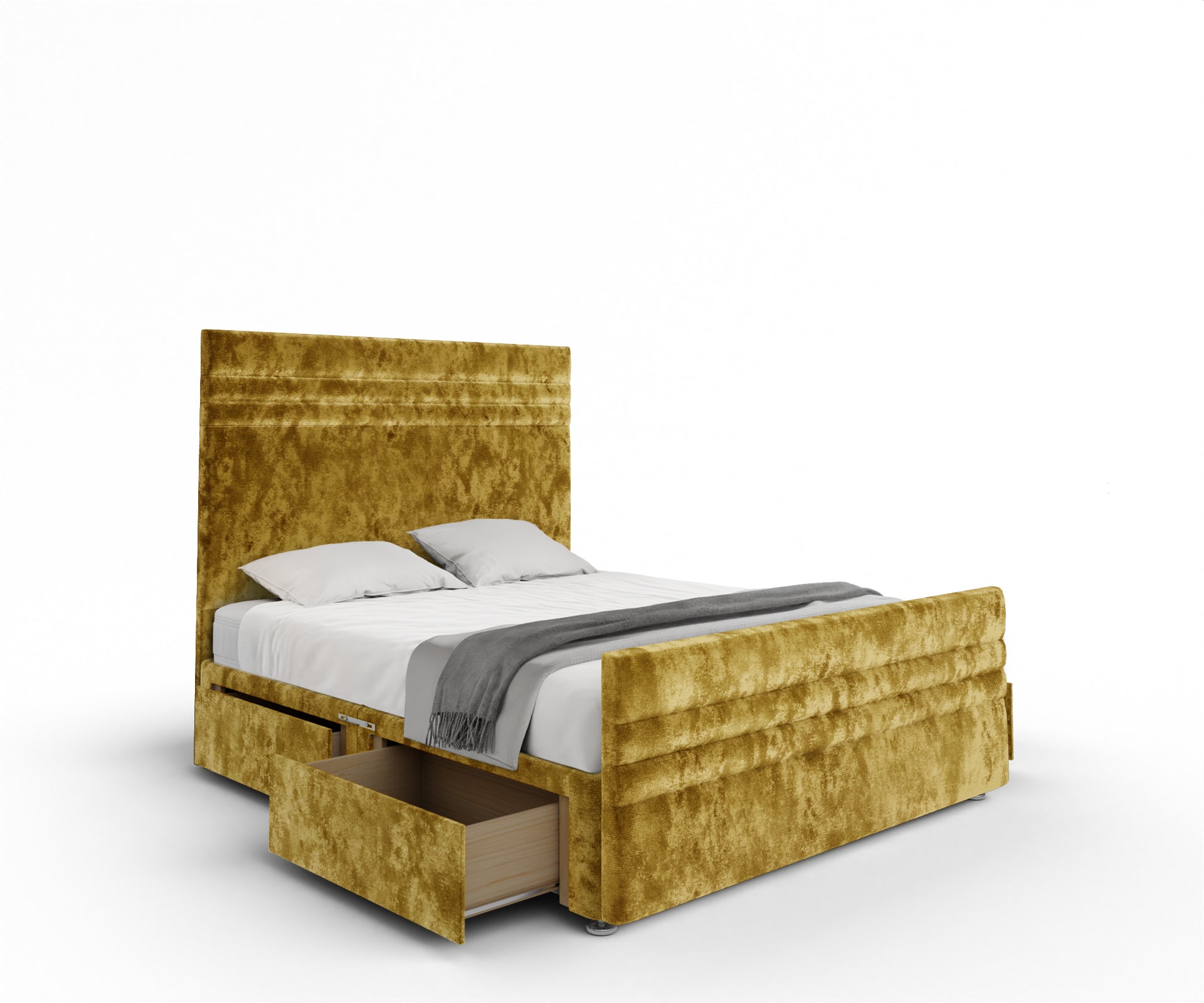 Diane Line Divan Bed Set With Footboard