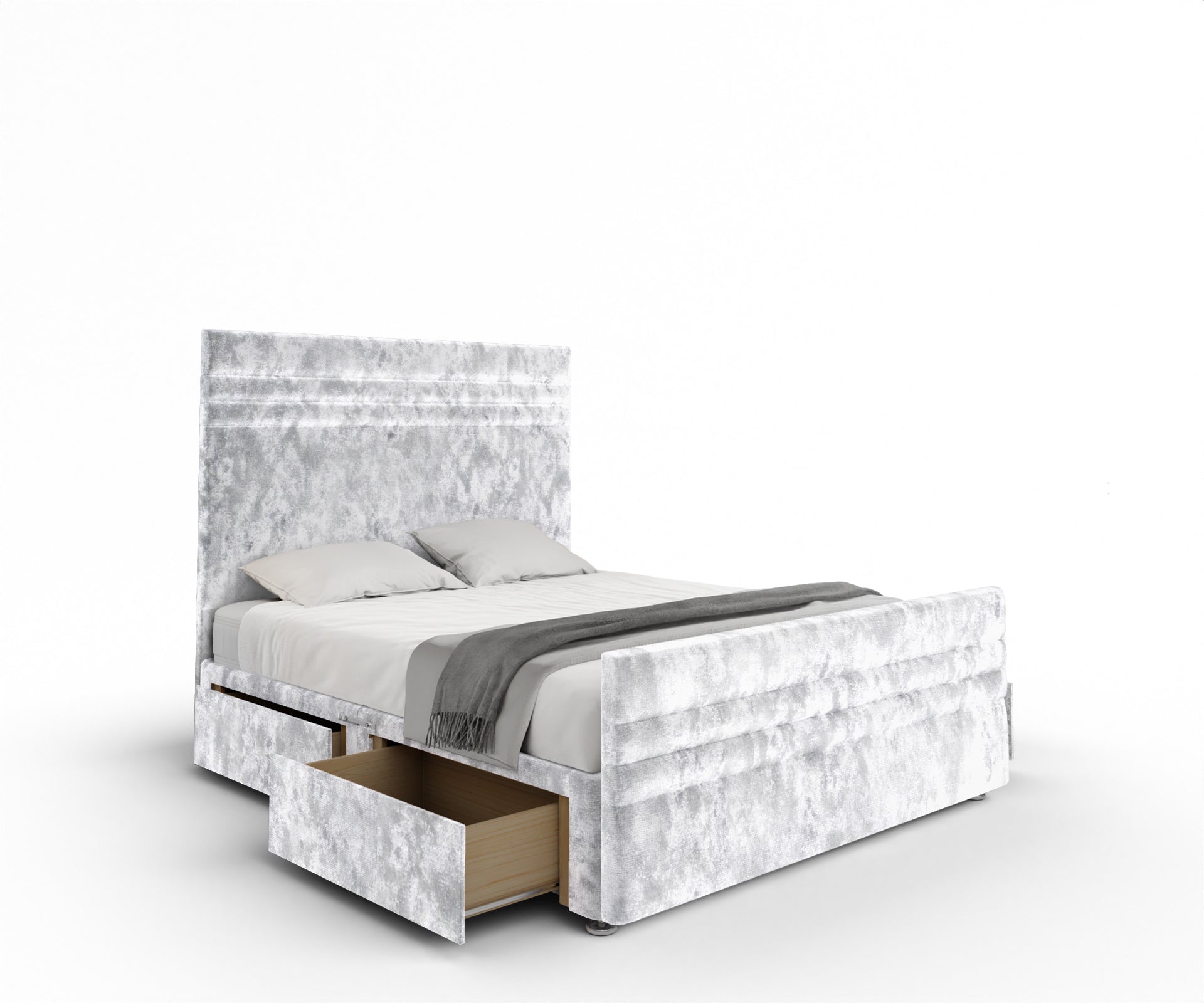 Diane Line Divan Bed Set With Footboard