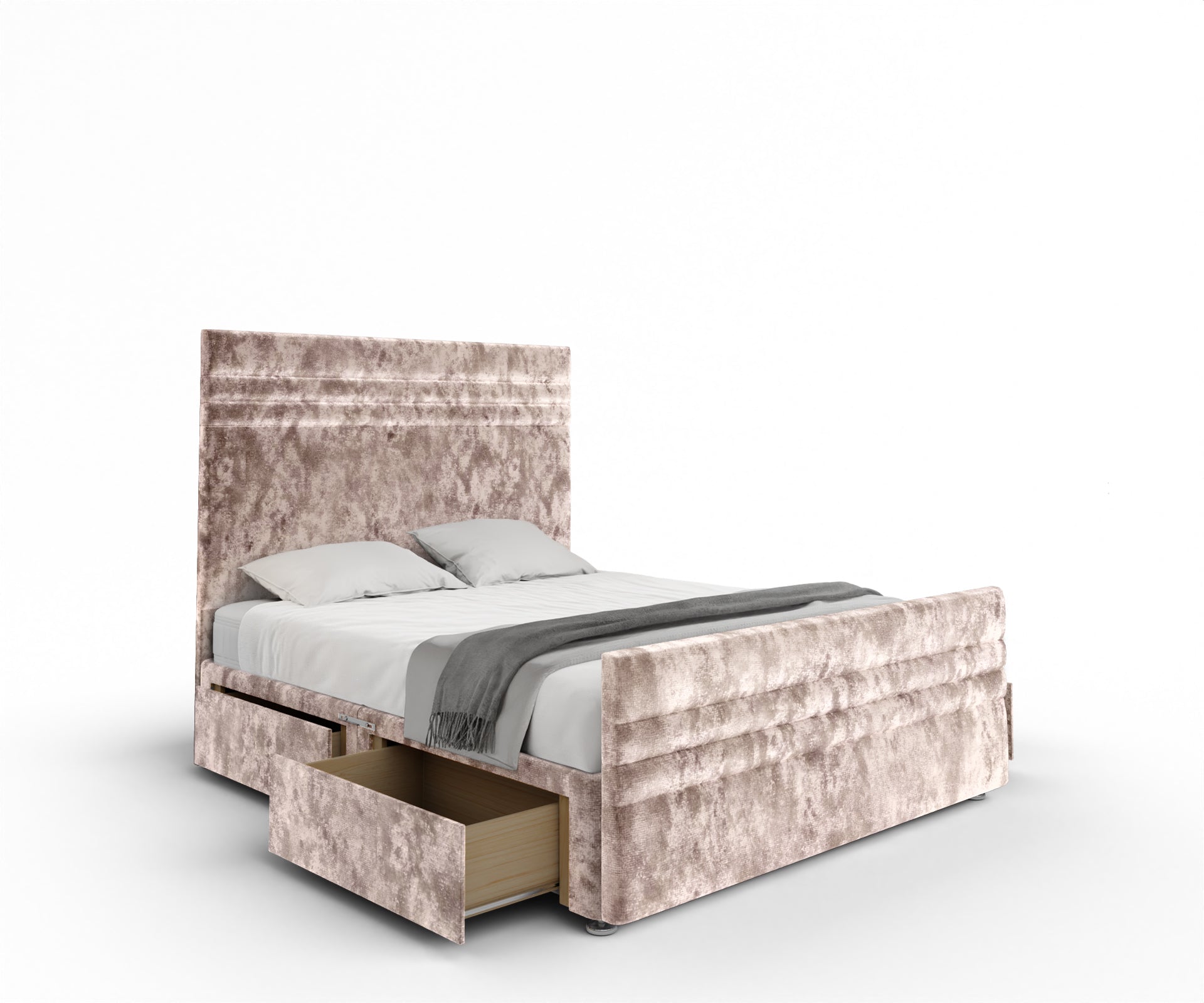 Diane Line Divan Bed Set With Footboard