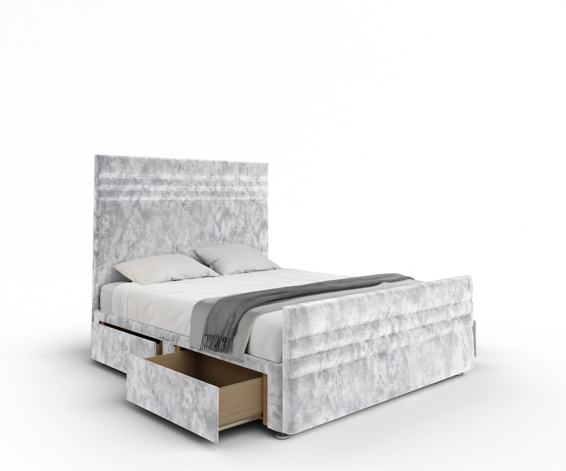 Diane Line Divan Bed Set With Footboard