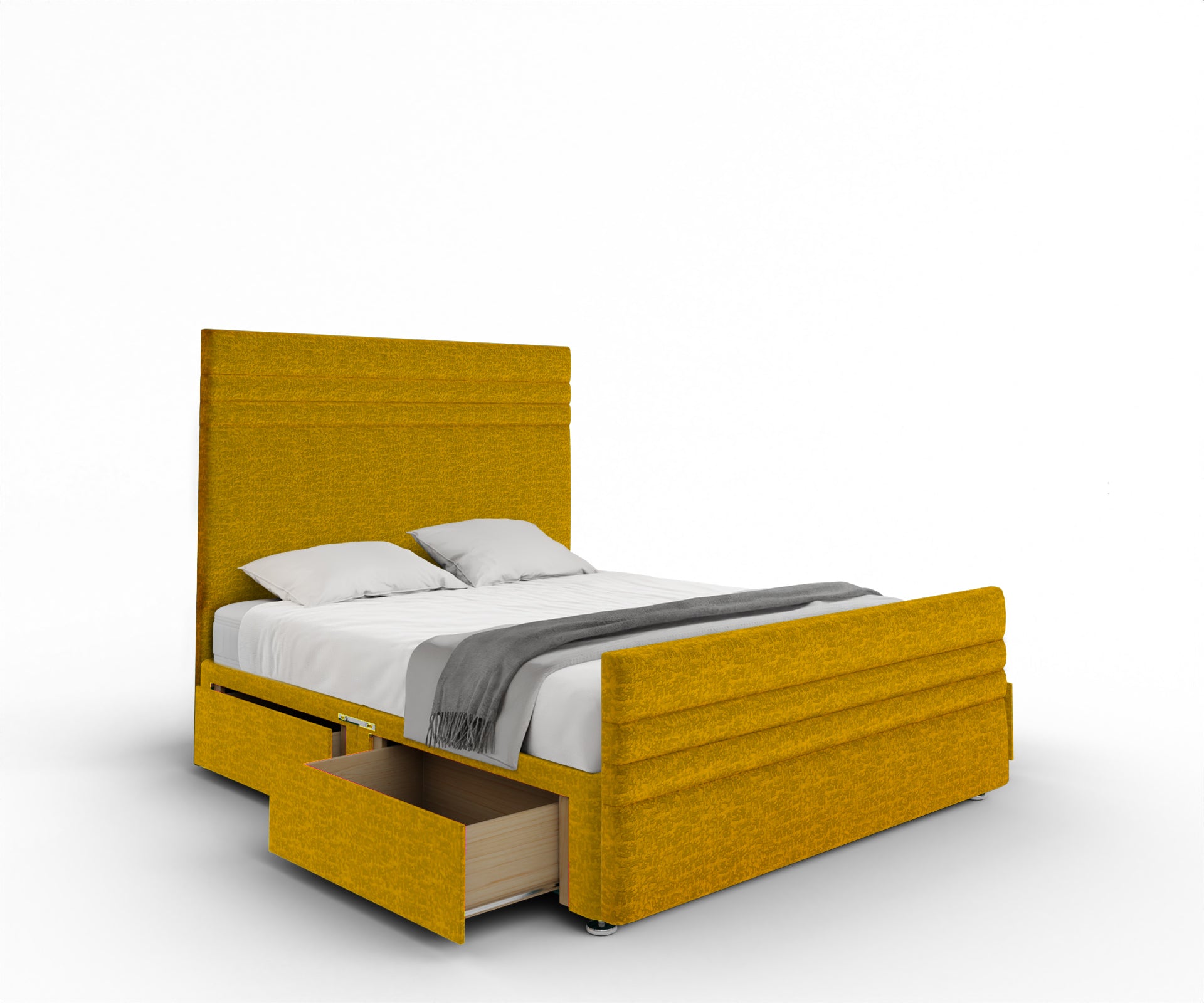 Diane Line Divan Bed Set With Footboard