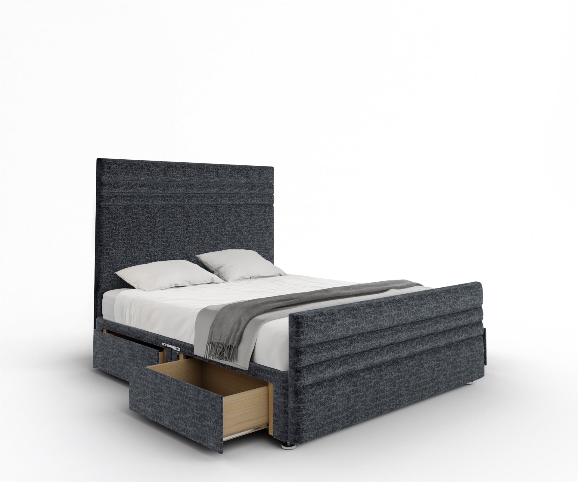 Diane Line Divan Bed Set With Footboard