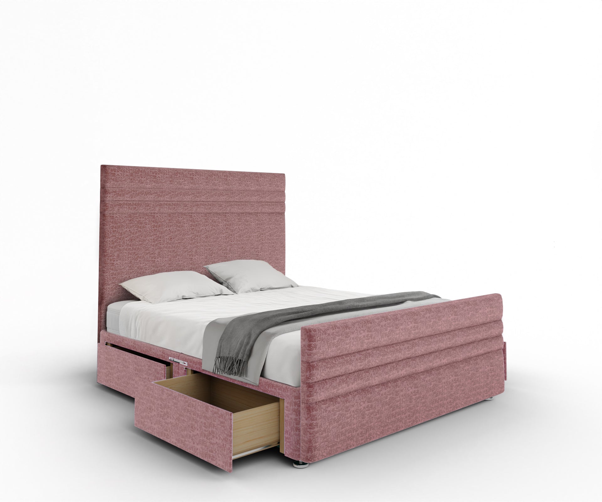 Diane Line Divan Bed Set With Footboard