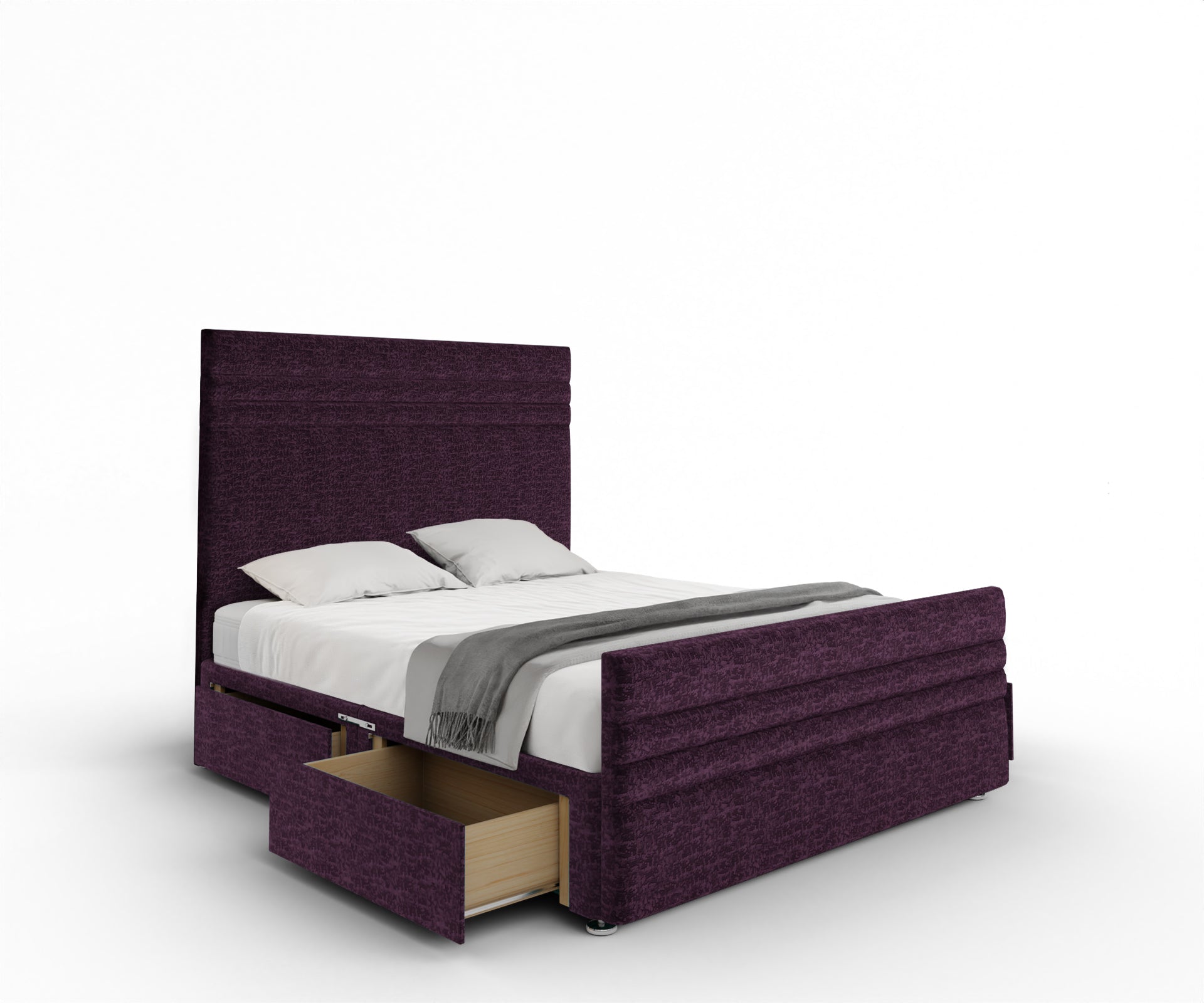 Diane Line Divan Bed Set With Footboard