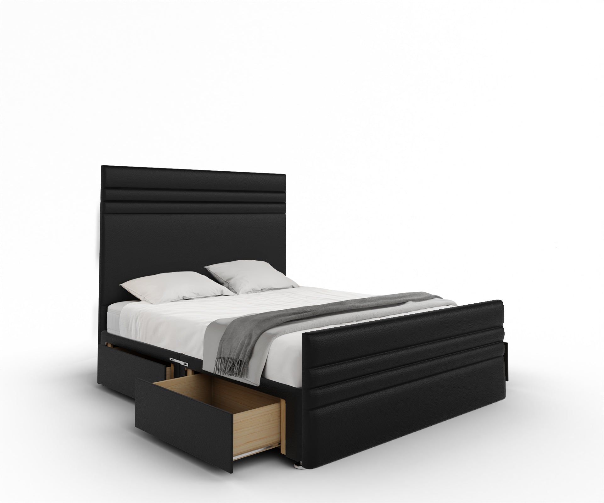 Diane Line Divan Bed Set With Footboard