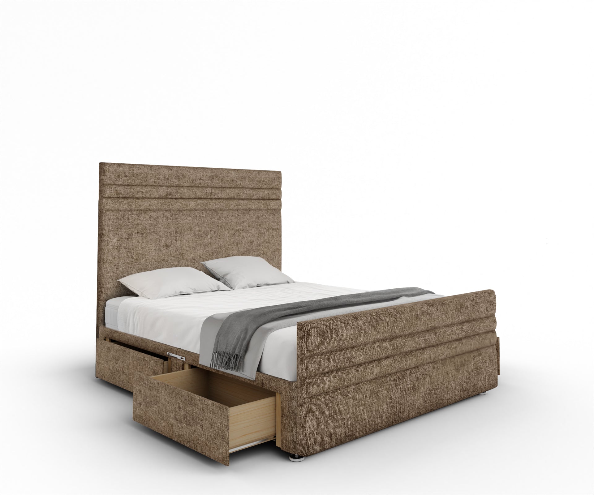 Diane Line Divan Bed Set With Footboard