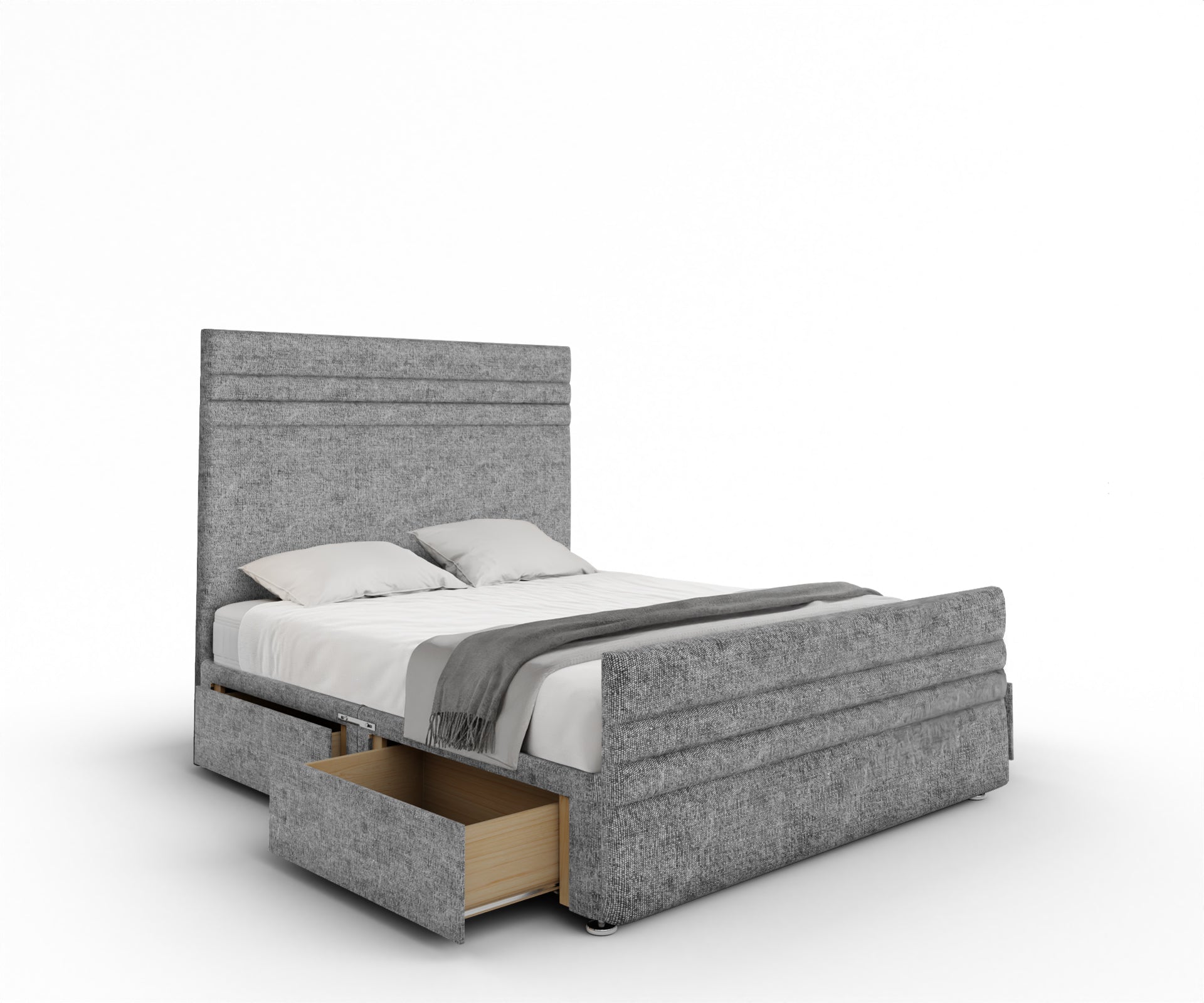 Diane Line Divan Bed Set With Footboard