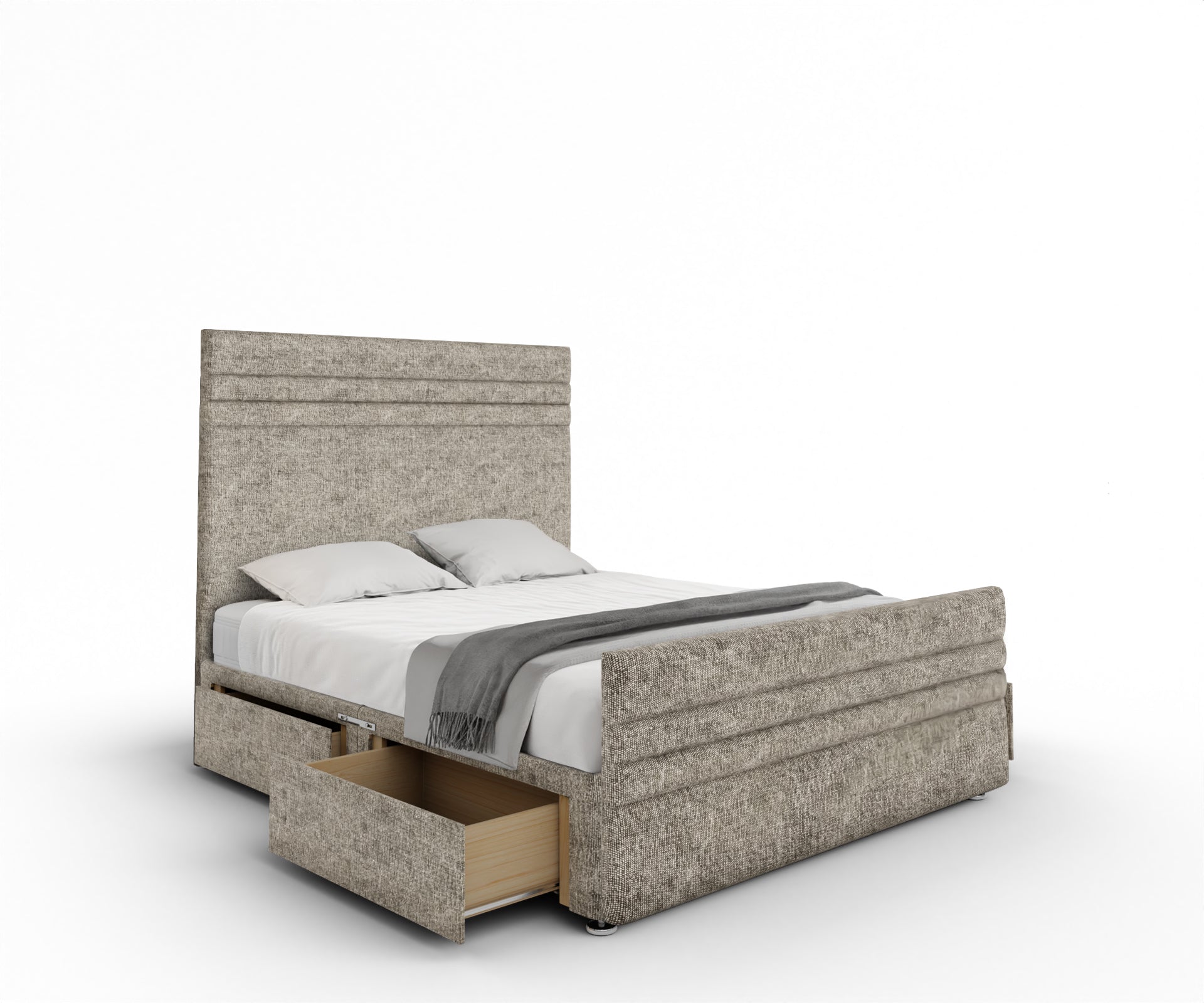 Diane Line Divan Bed Set With Footboard