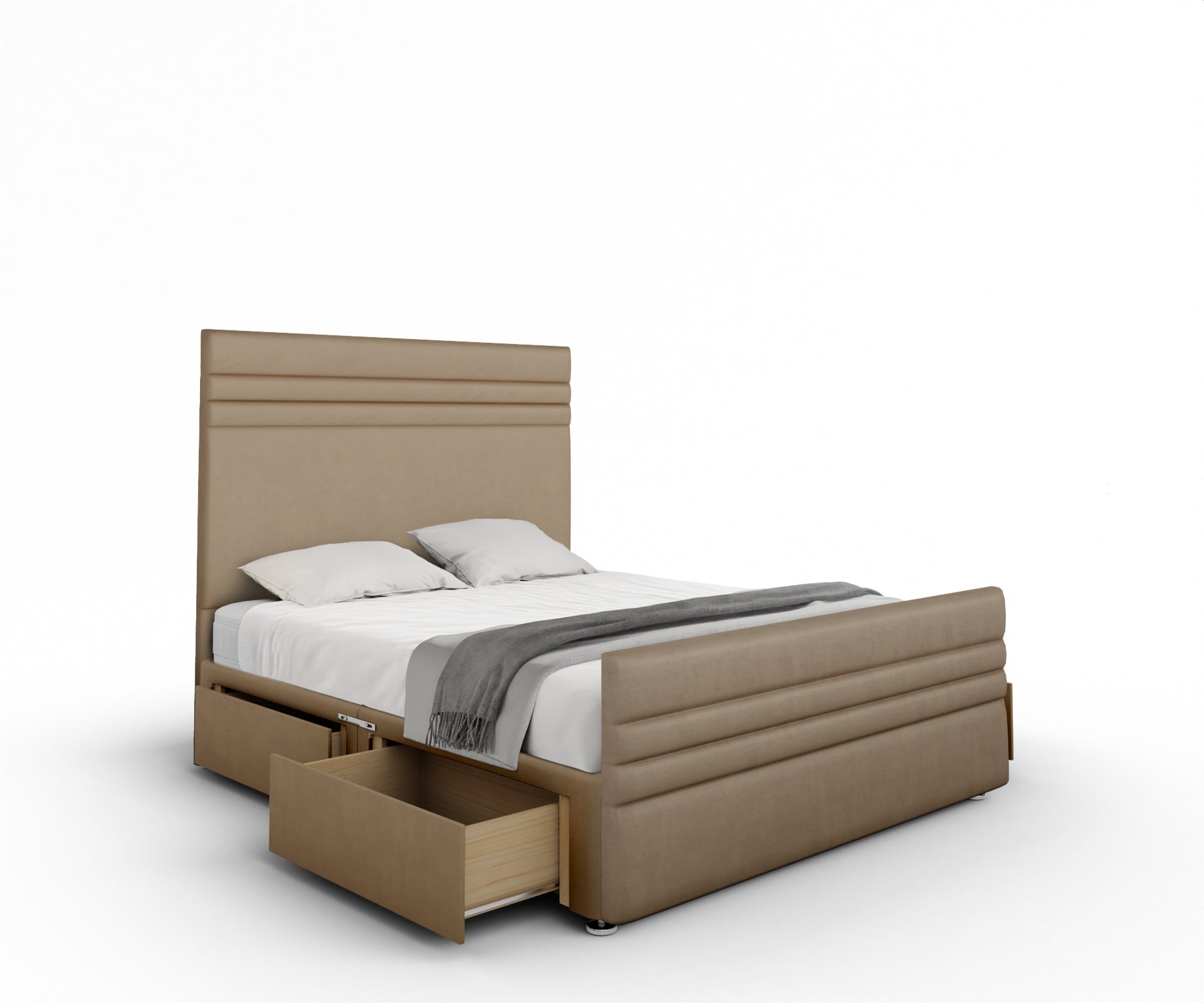 Diane Line Divan Bed Set With Footboard