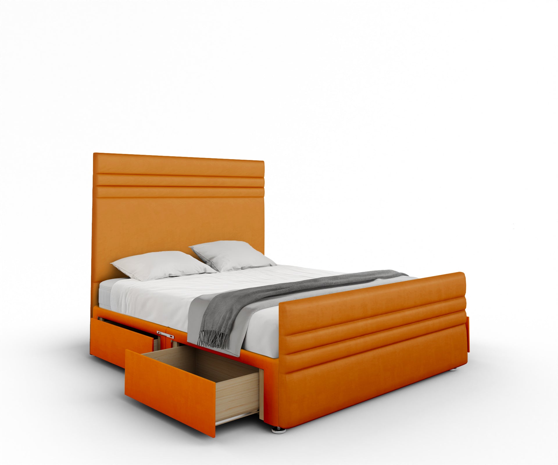 Diane Line Divan Bed Set With Footboard