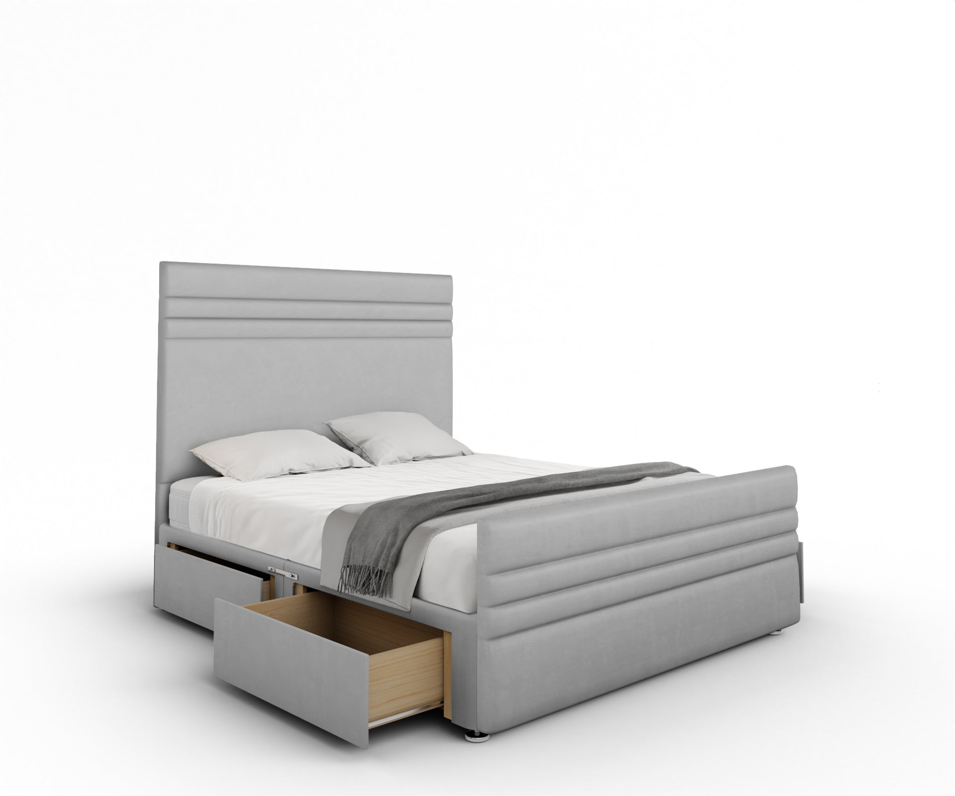 Diane Line Divan Bed Set With Footboard