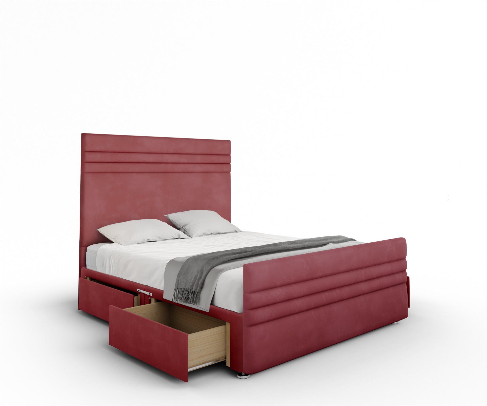 Diane Line Divan Bed Set With Footboard