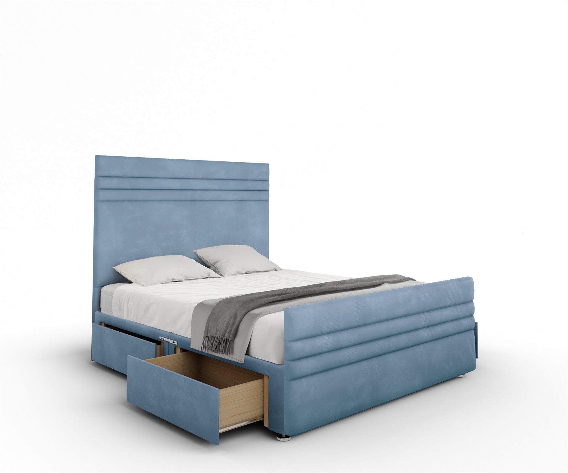 Diane Line Divan Bed Set With Footboard