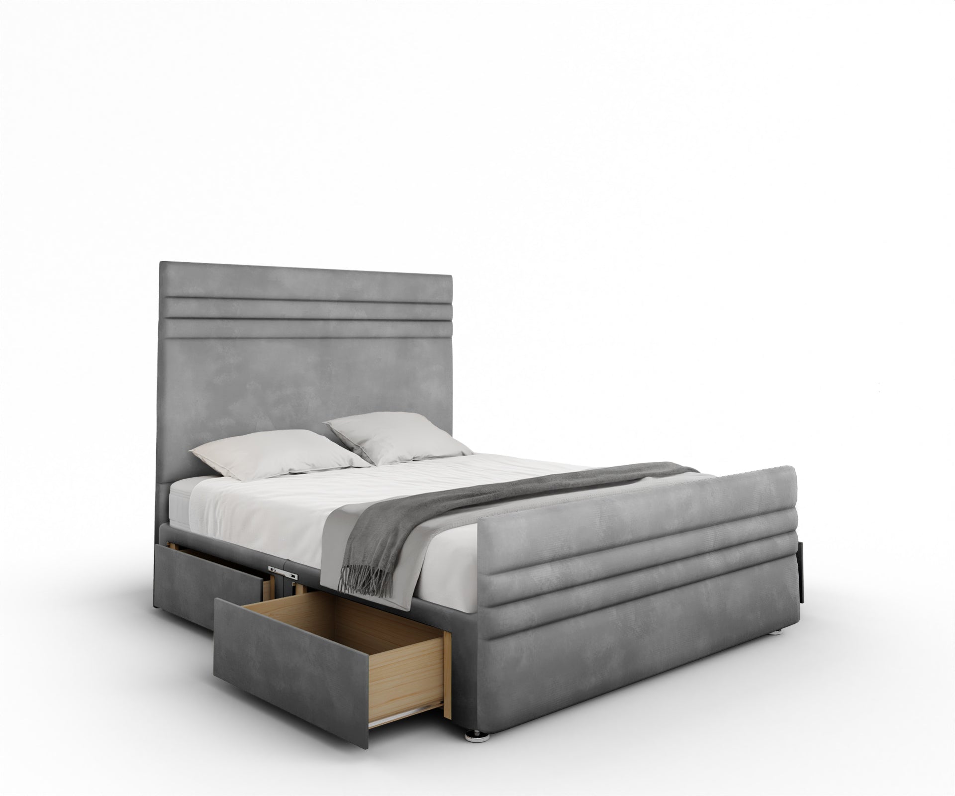 Diane Line Divan Bed Set With Footboard