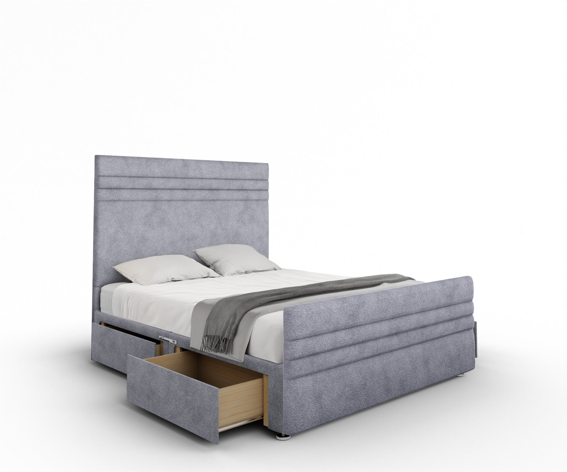 Diane Line Divan Bed Set With Footboard