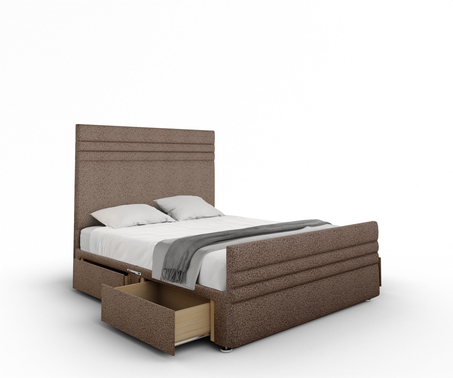 Diane Line Divan Bed Set With Footboard