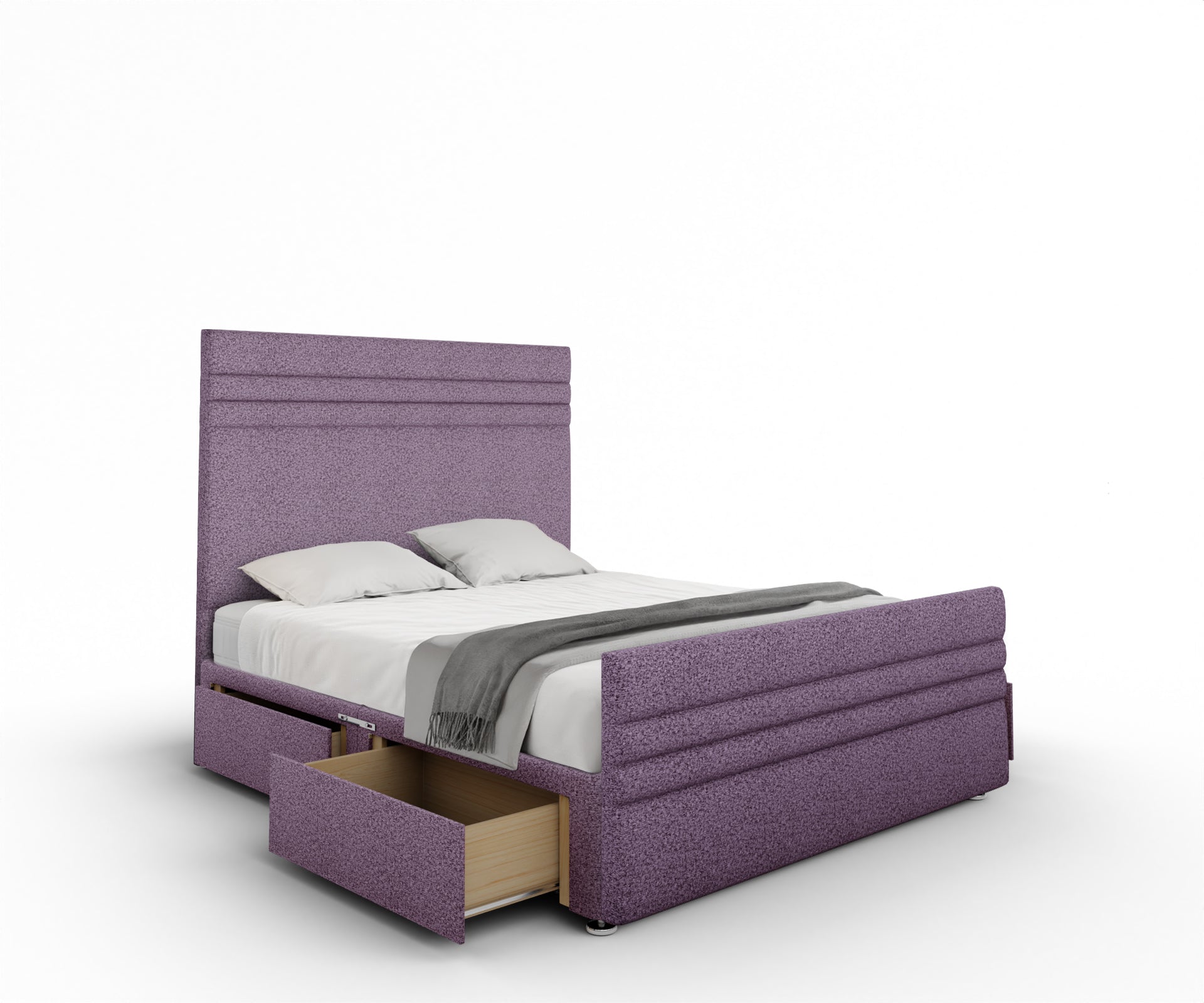 Diane Line Divan Bed Set With Footboard