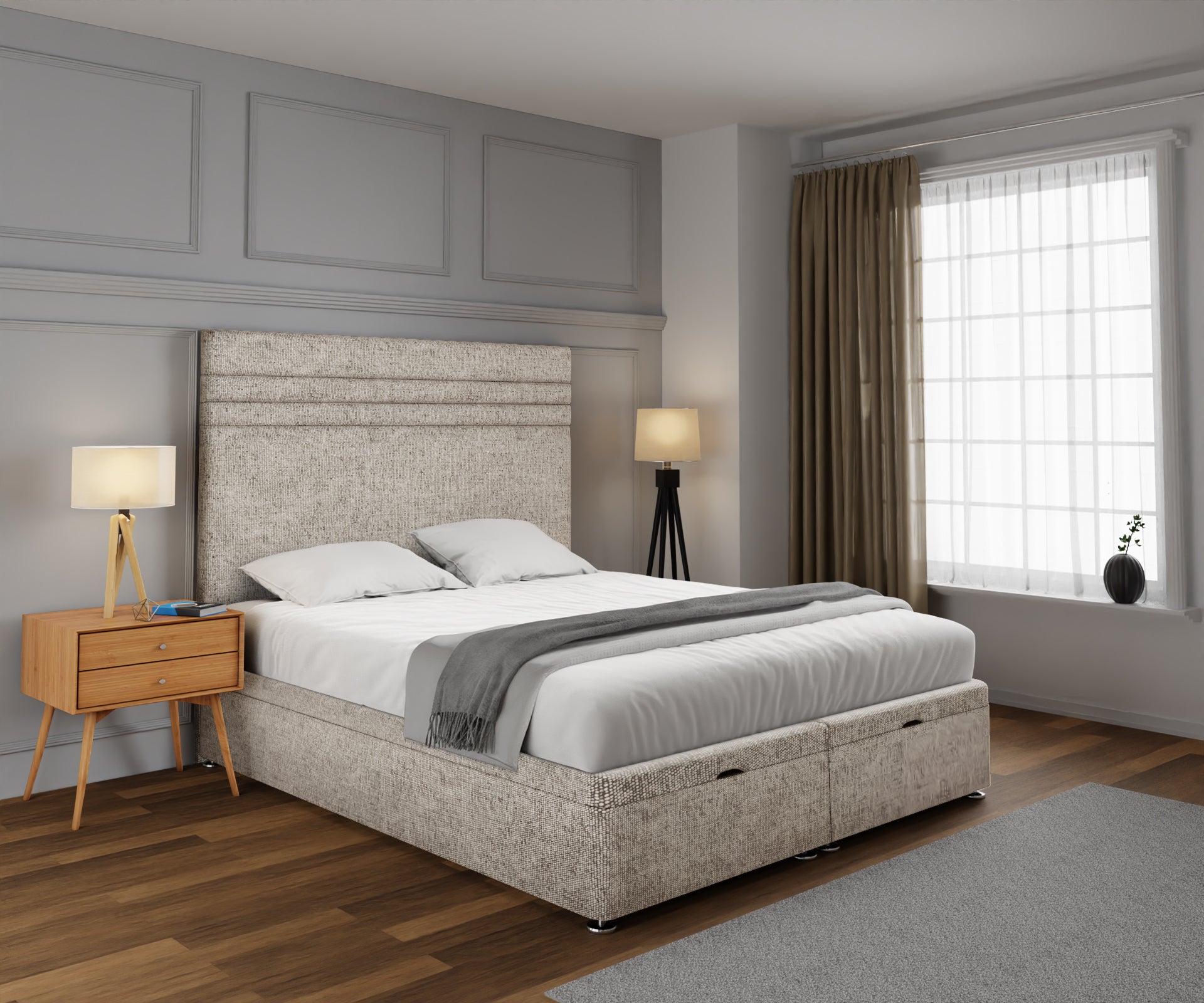Diane Line Ottoman Storage Divan Bed Set