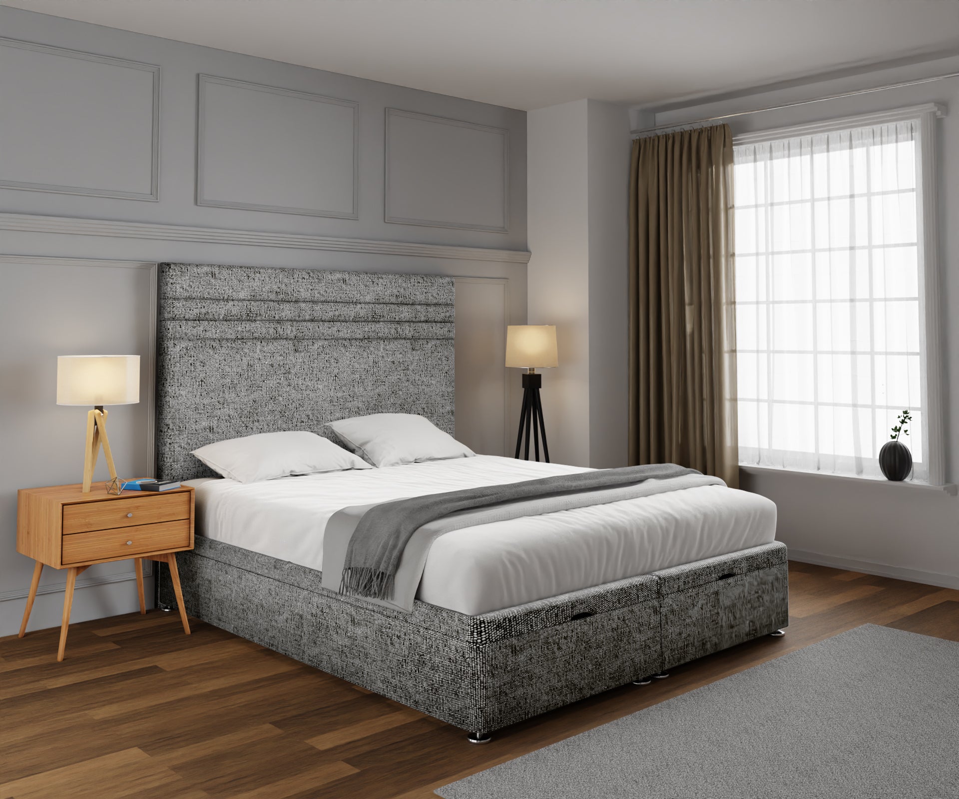 Diane Line Ottoman Storage Divan Bed Set