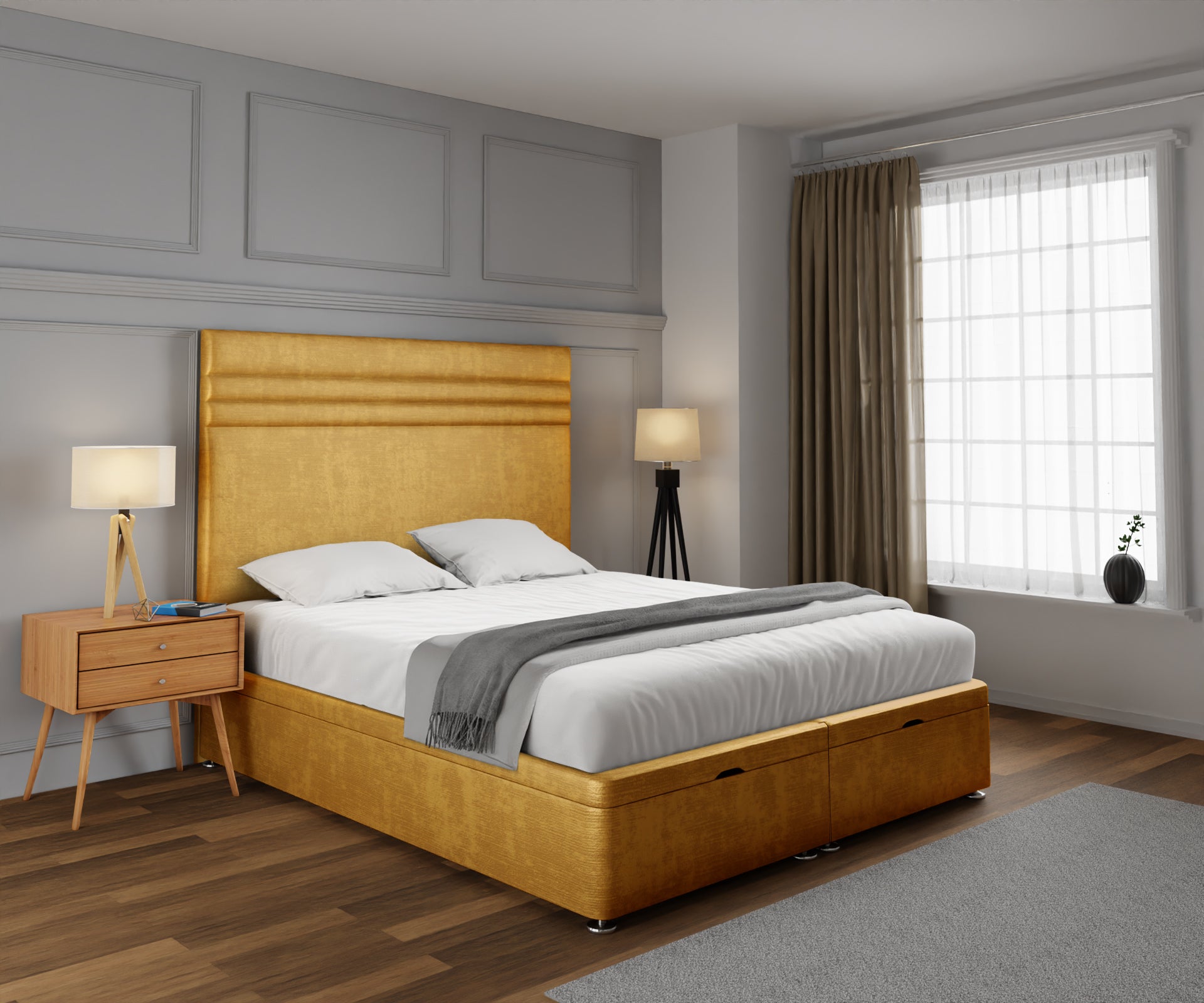 Diane Line Ottoman Storage Divan Bed Set