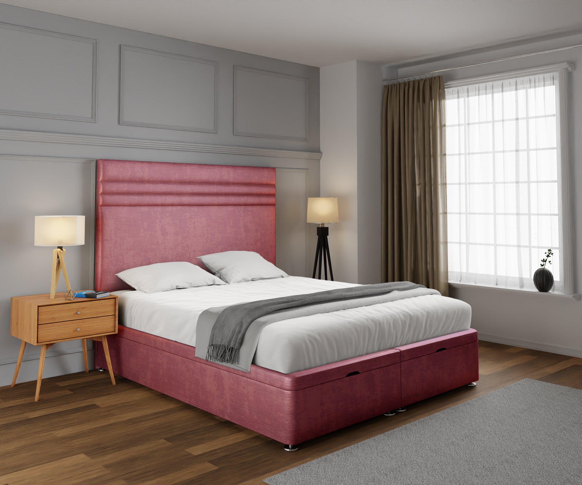 Diane Line Ottoman Storage Divan Bed Set
