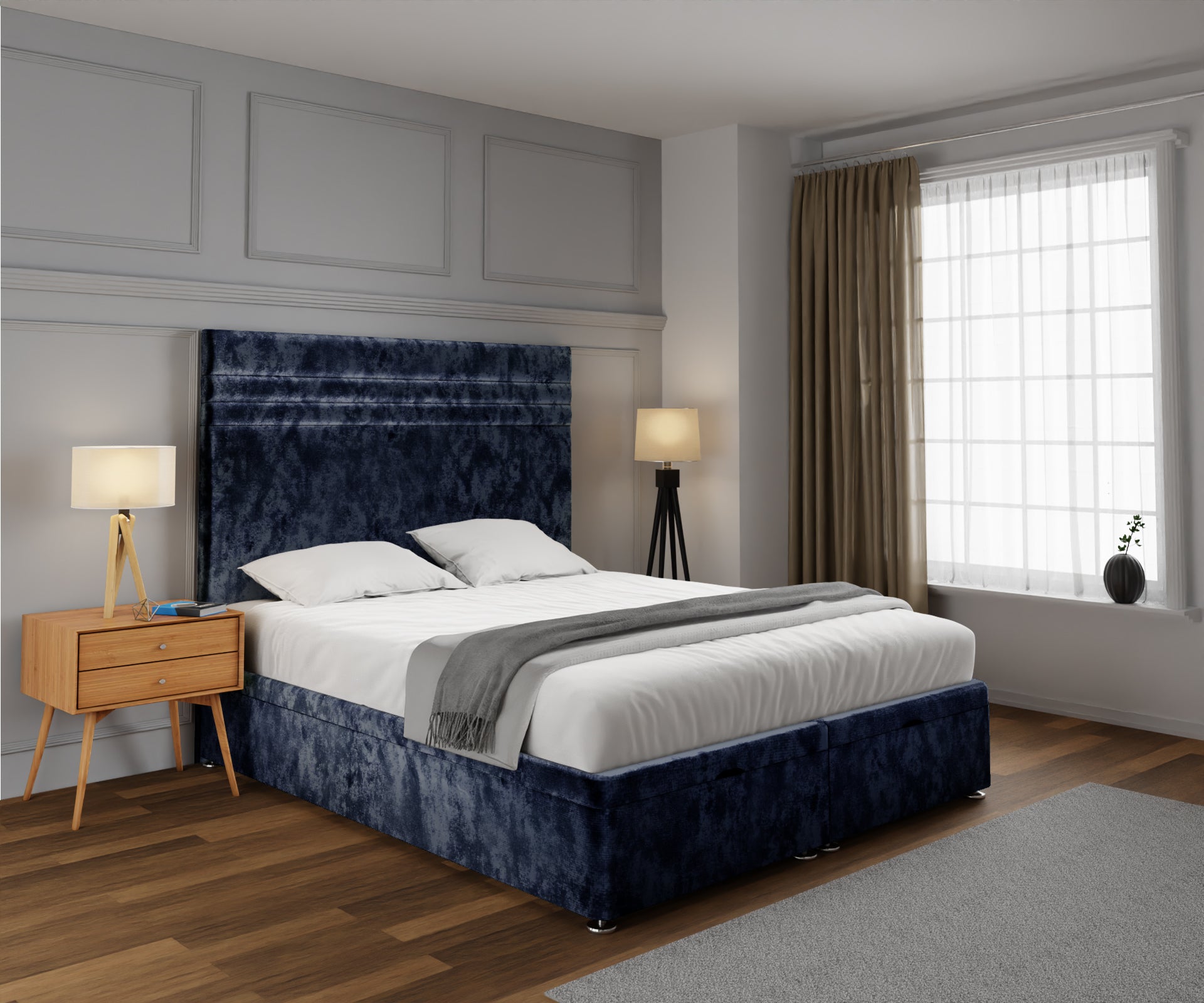 Diane Line Ottoman Storage Divan Bed Set