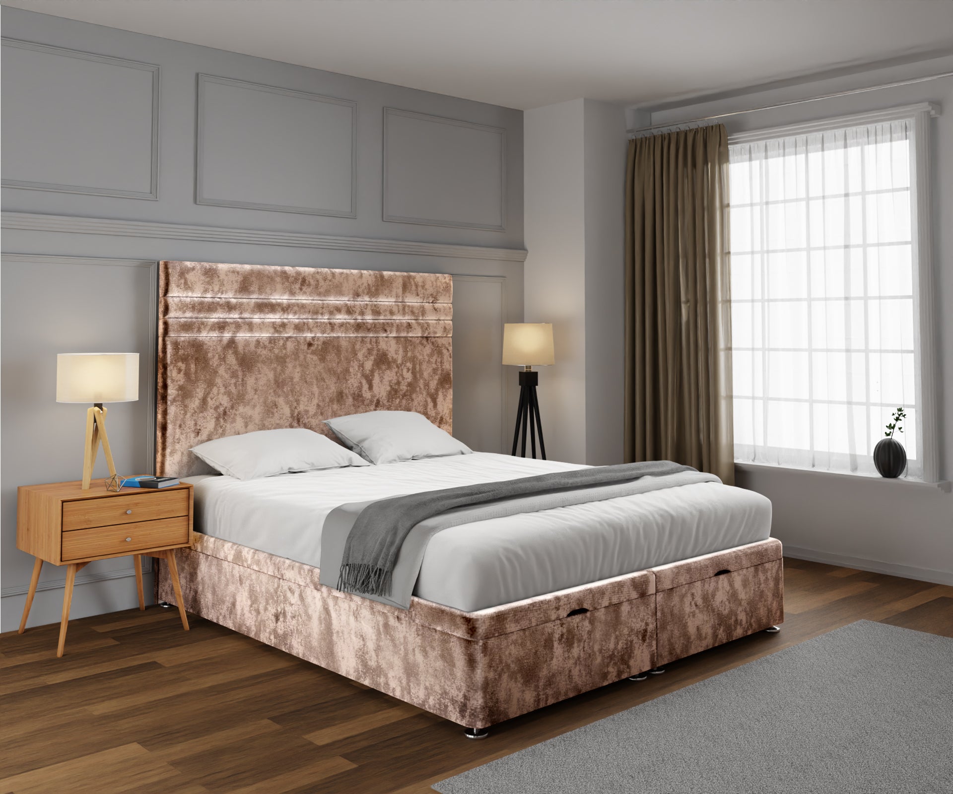 Diane Line Ottoman Storage Divan Bed Set
