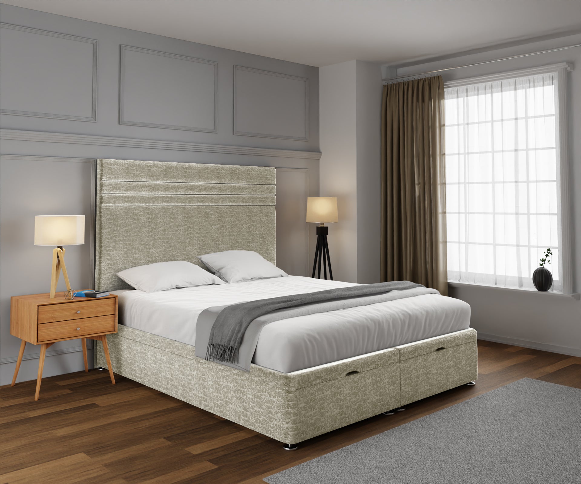 Diane Line Ottoman Storage Divan Bed Set