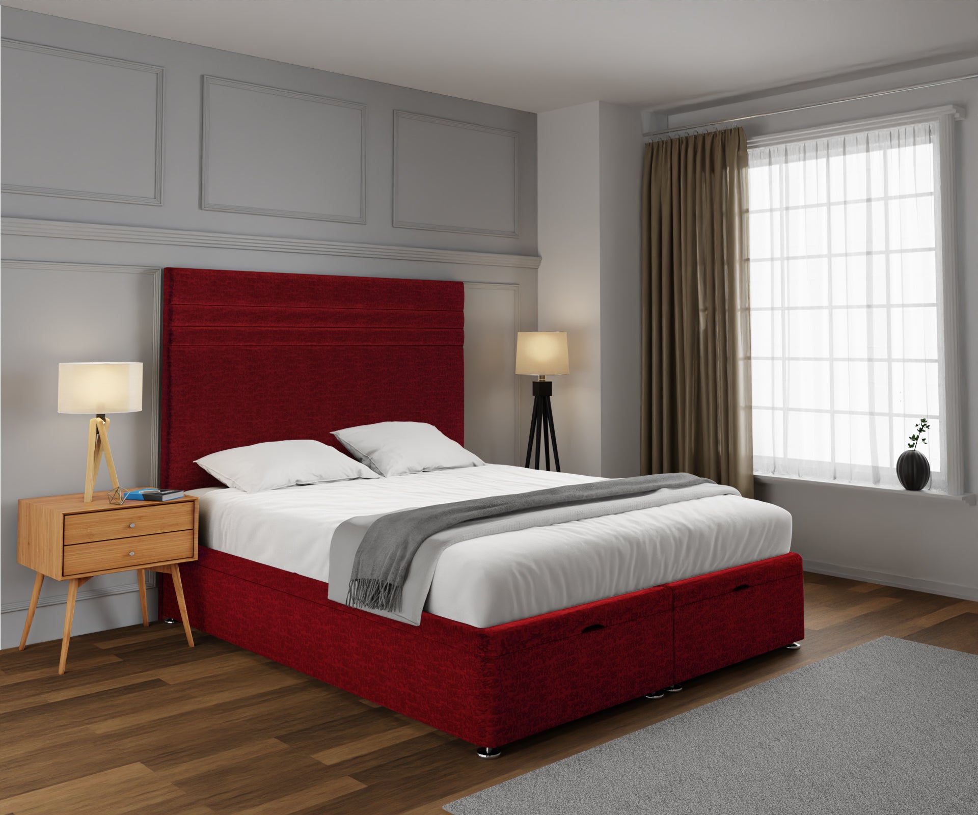 Diane Line Ottoman Storage Divan Bed Set