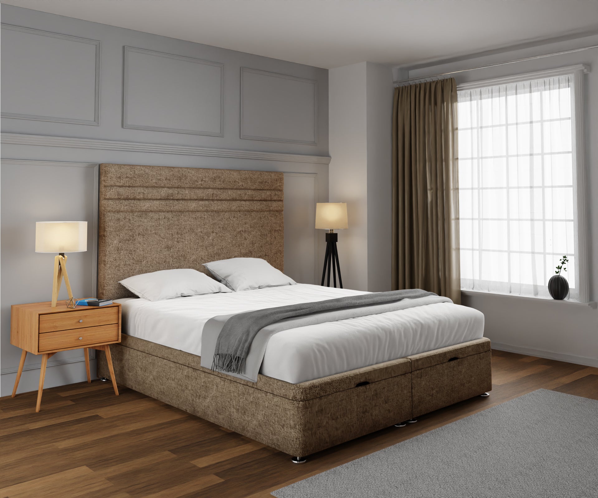 Diane Line Ottoman Storage Divan Bed Set