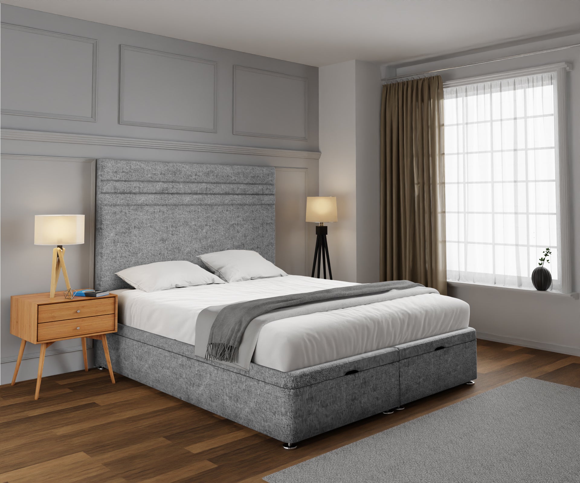 Diane Line Ottoman Storage Divan Bed Set