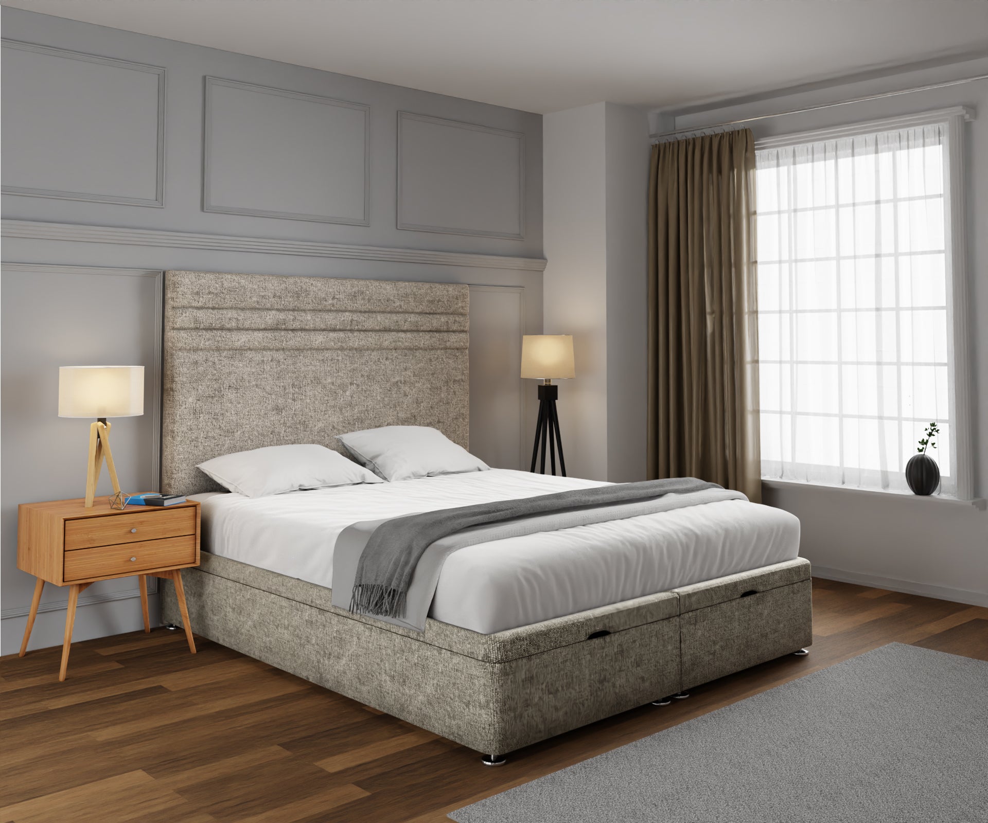 Diane Line Ottoman Storage Divan Bed Set