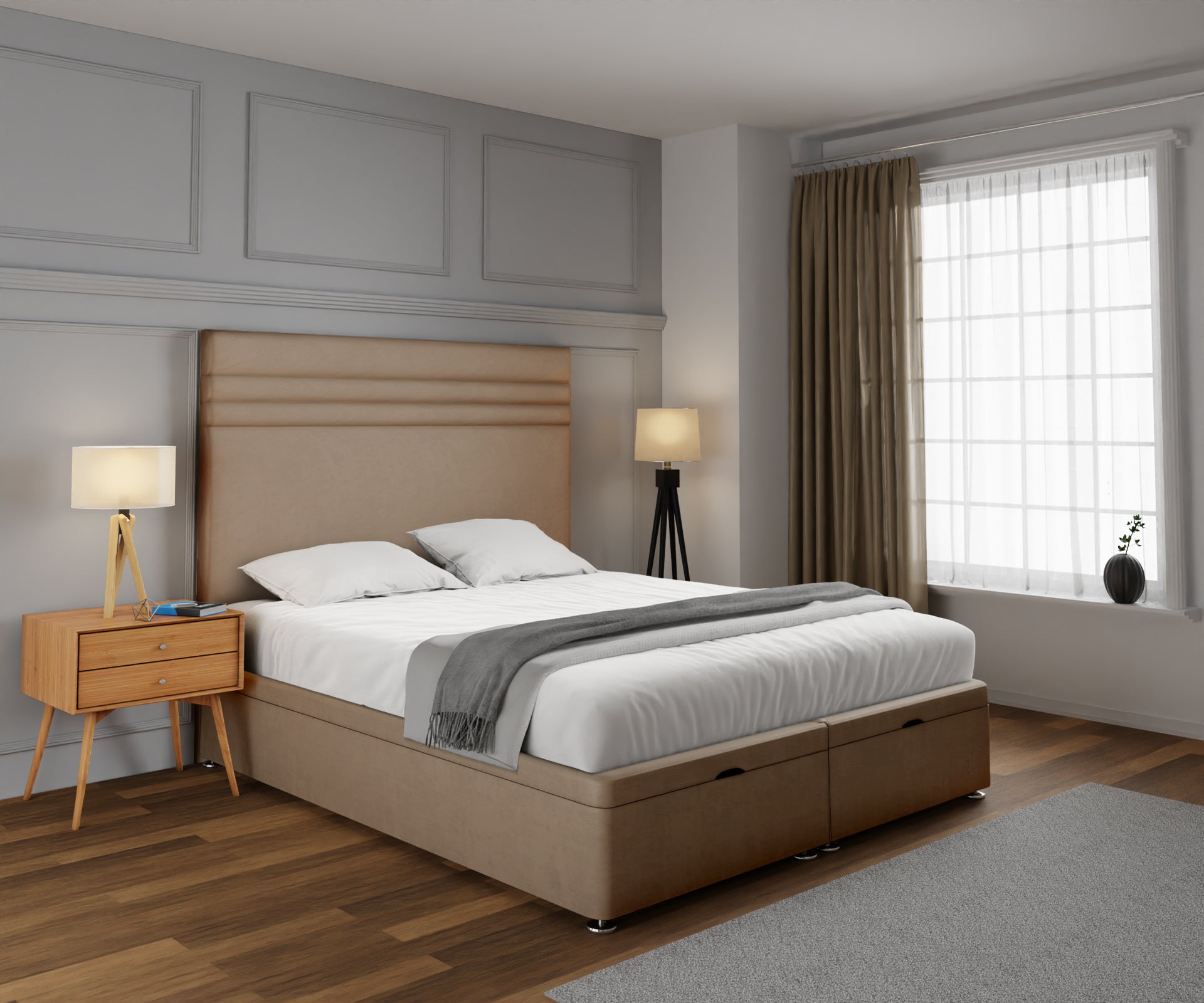 Diane Line Ottoman Storage Divan Bed Set
