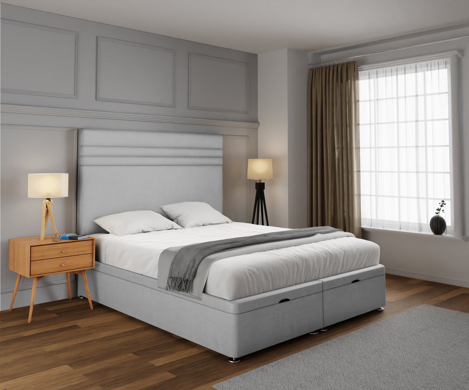 Diane Line Ottoman Storage Divan Bed Set