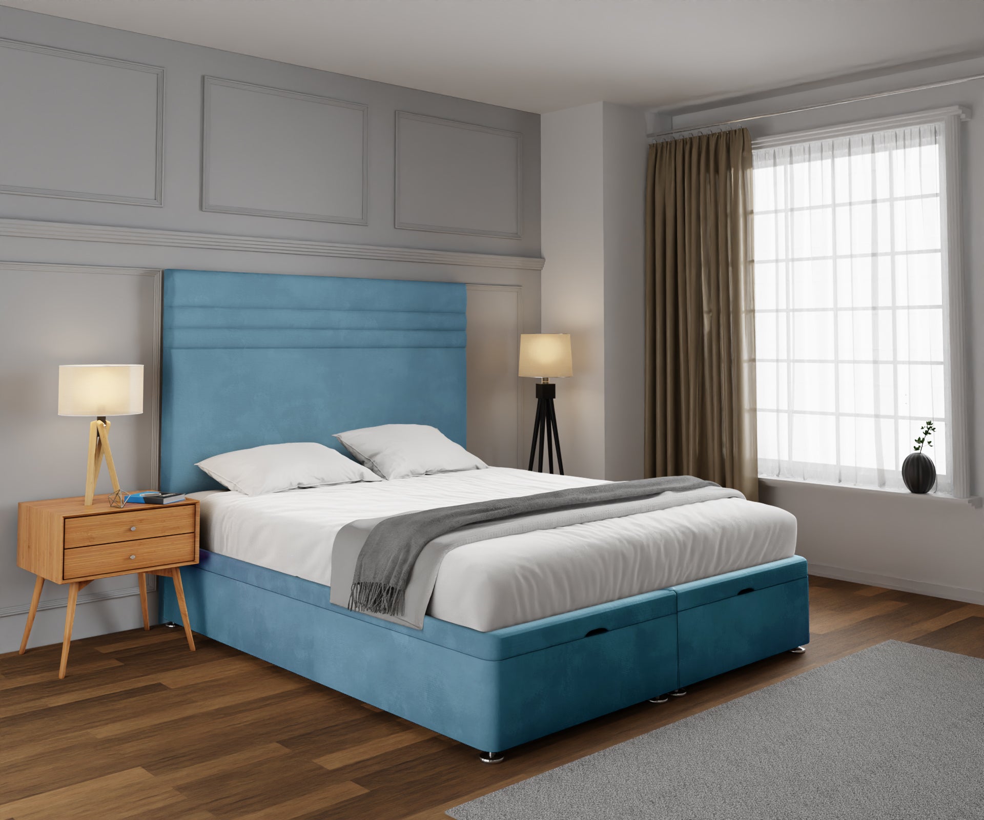 Diane Line Ottoman Storage Divan Bed Set