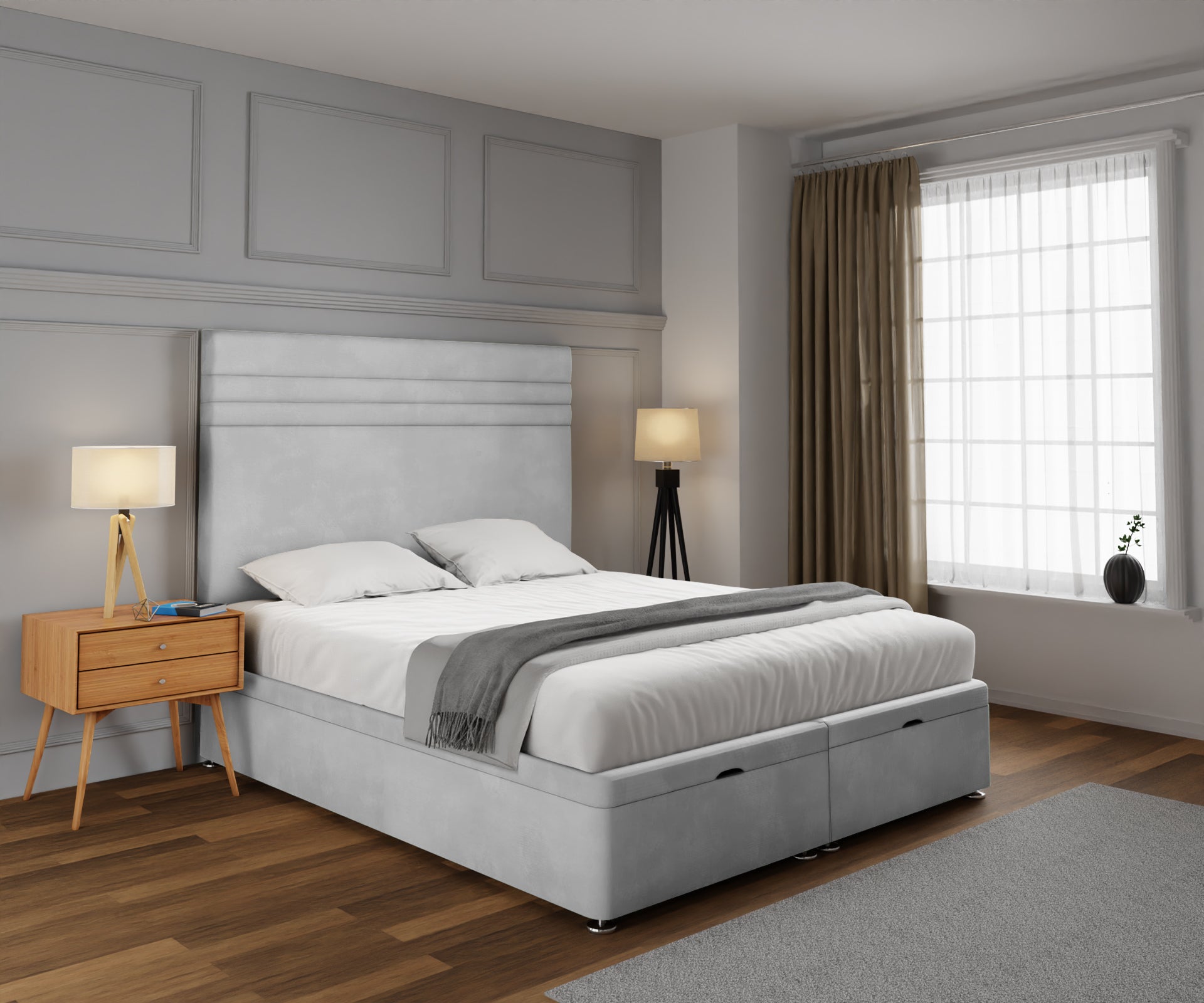 Diane Line Ottoman Storage Divan Bed Set