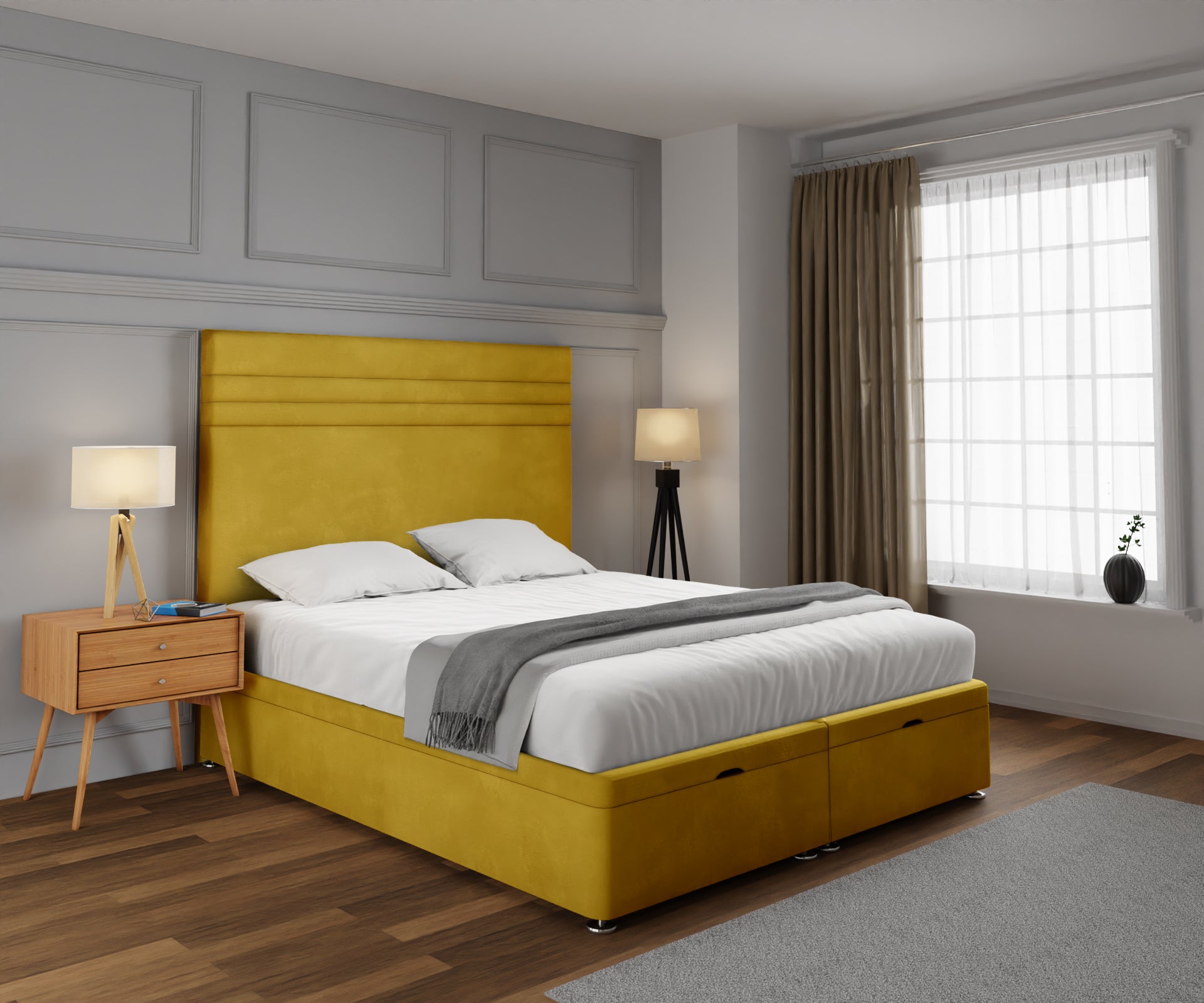 Diane Line Ottoman Storage Divan Bed Set