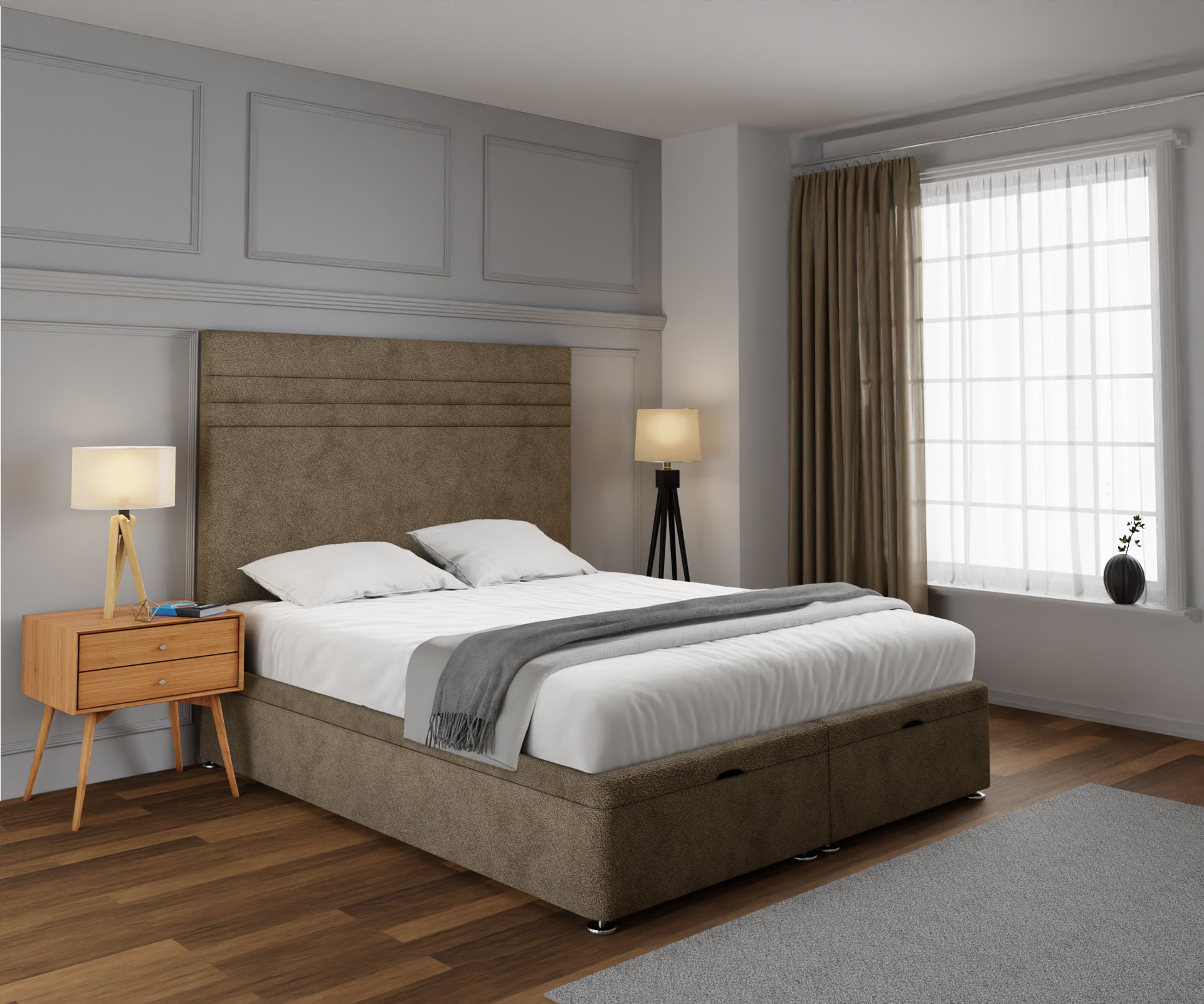Diane Line Ottoman Storage Divan Bed Set