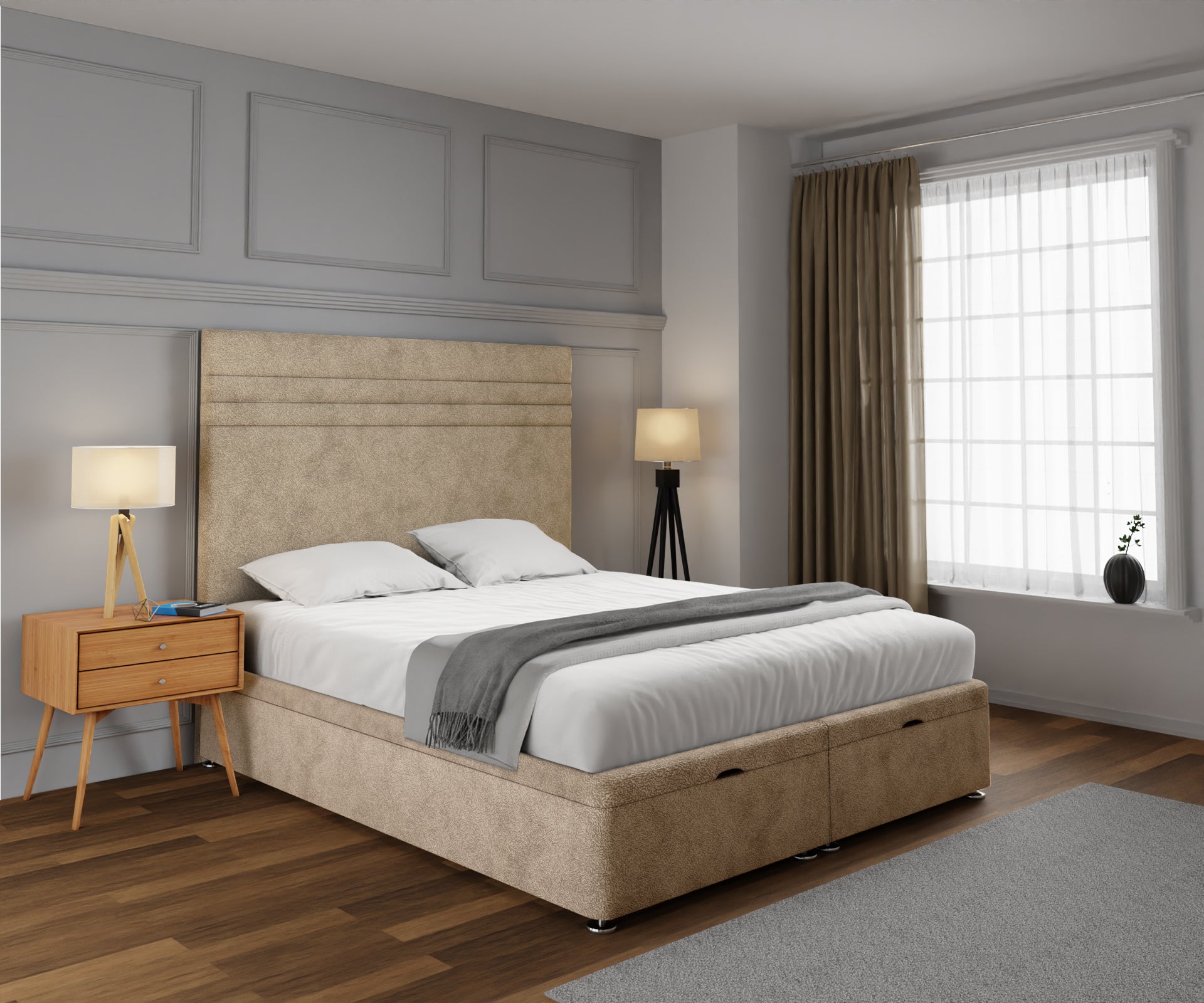 Diane Line Ottoman Storage Divan Bed Set