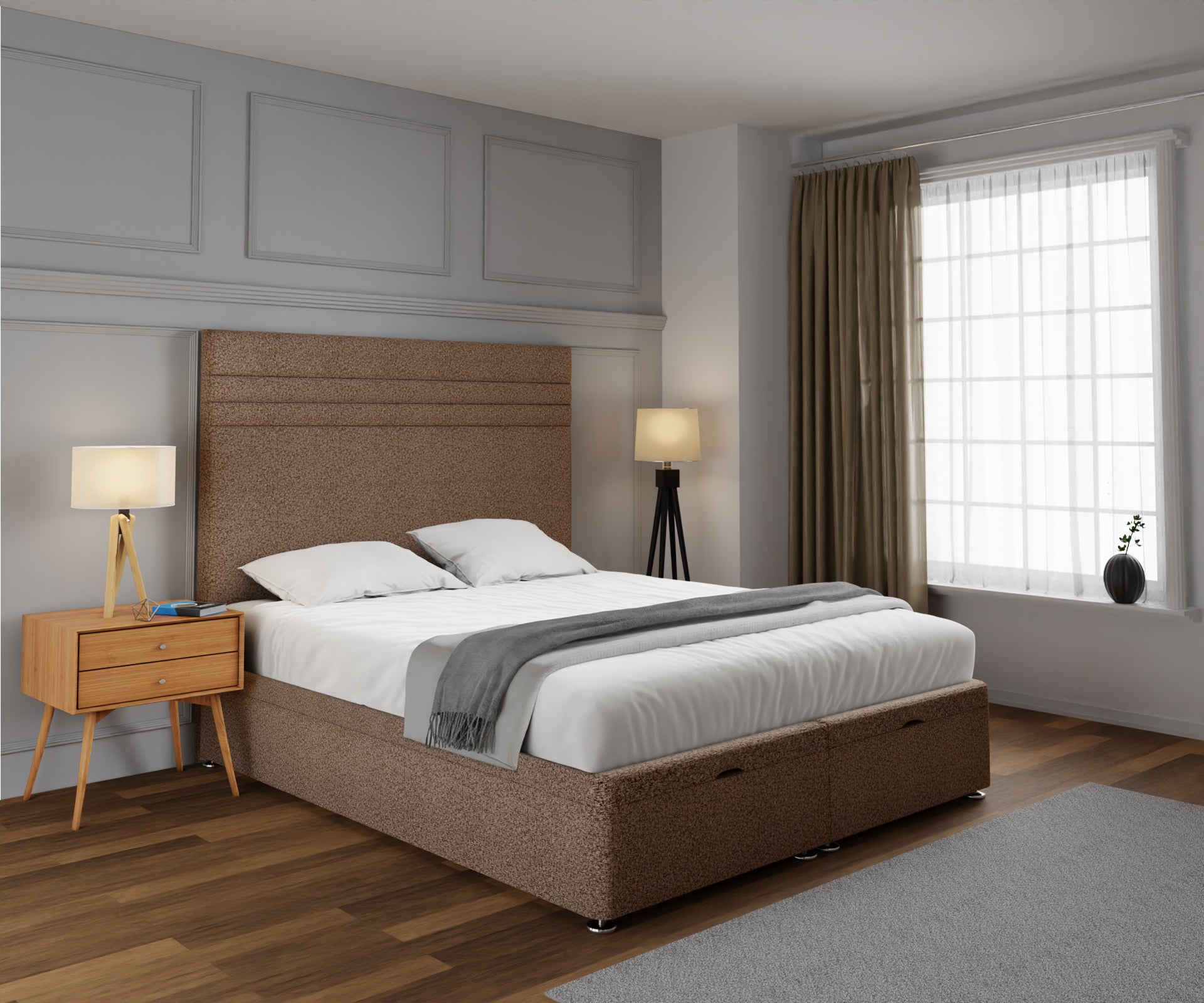 Diane Line Ottoman Storage Divan Bed Set
