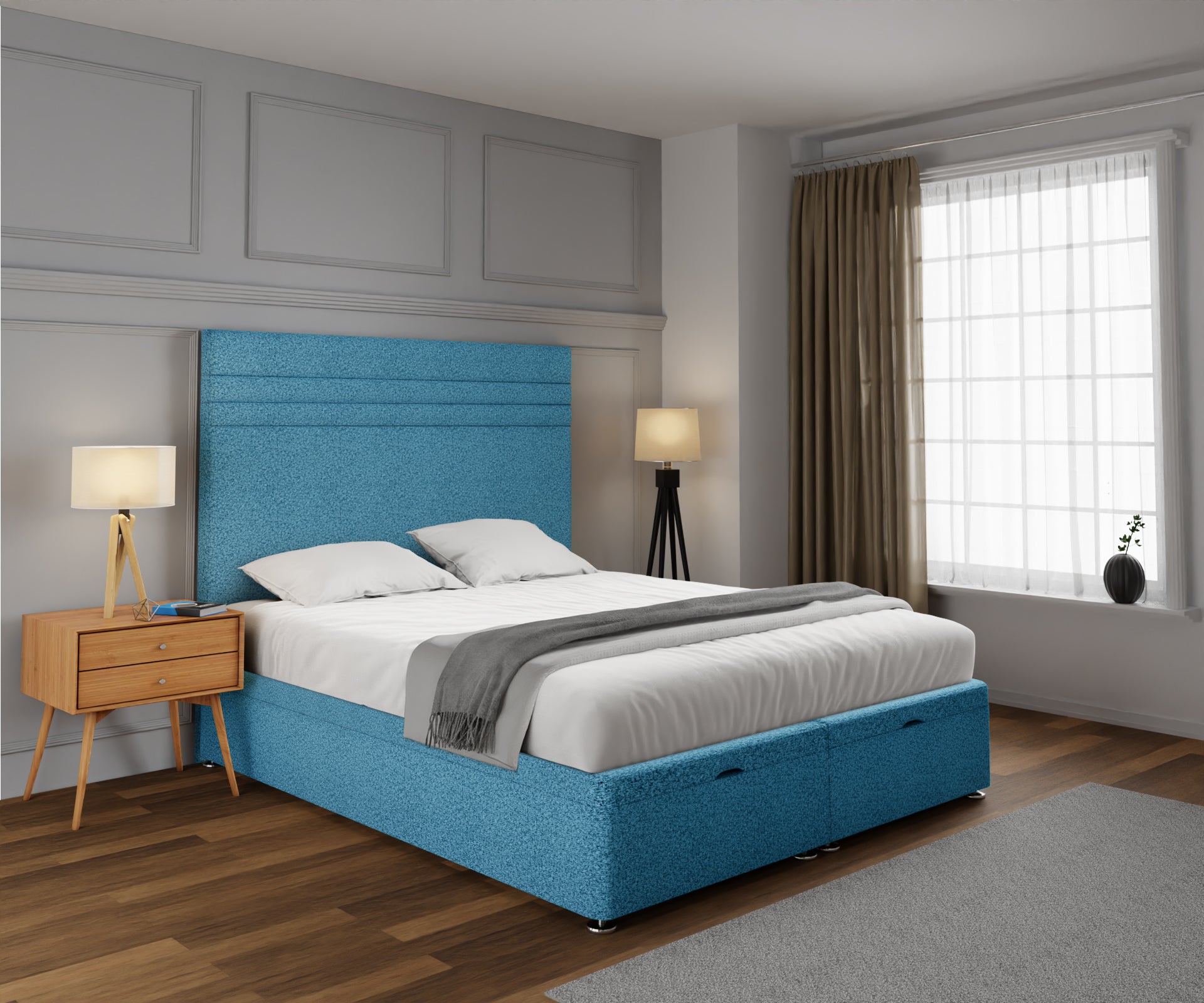 Diane Line Ottoman Storage Divan Bed Set
