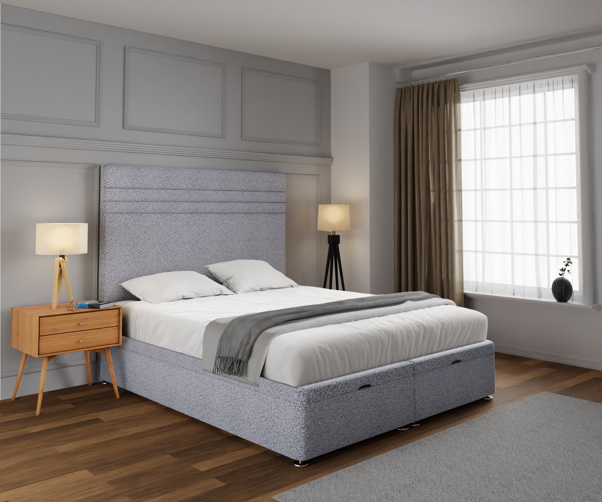 Diane Line Ottoman Storage Divan Bed Set