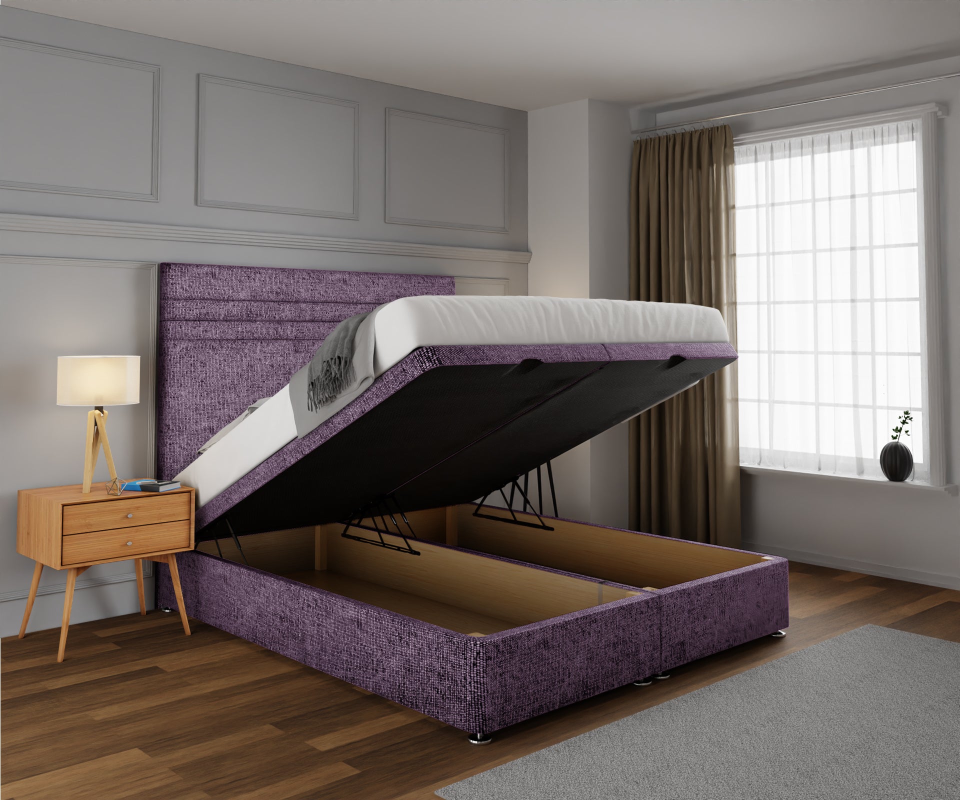 Diane Line Ottoman Storage Divan Bed Set