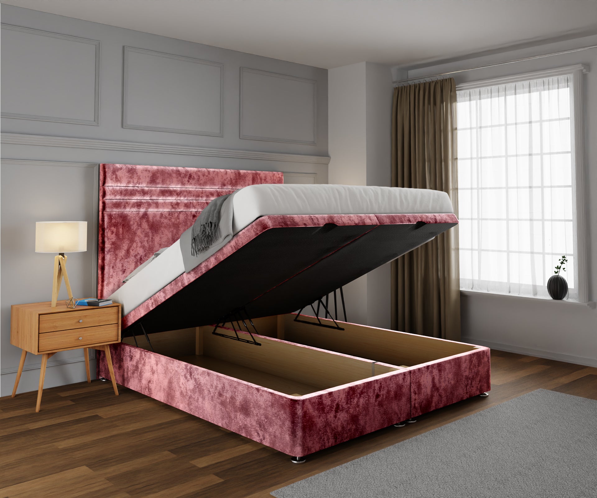 Diane Line Ottoman Storage Divan Bed Set
