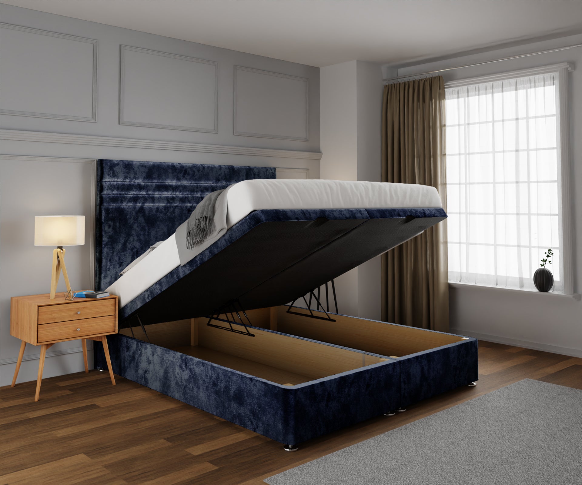 Diane Line Ottoman Storage Divan Bed Set